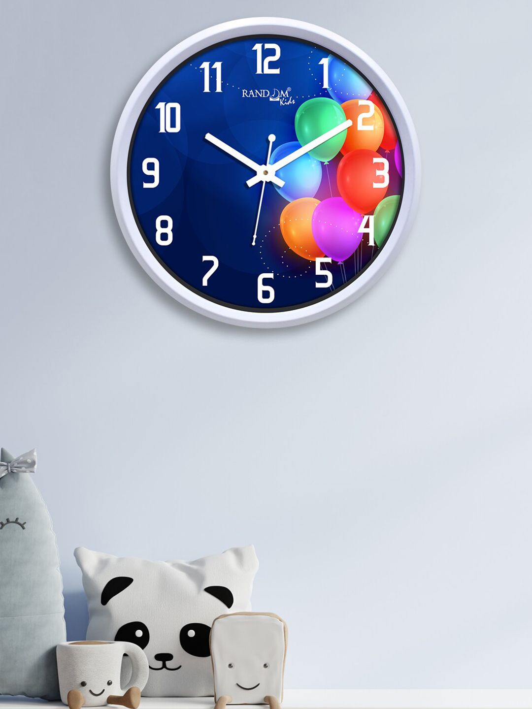 RANDOM Blue & White Printed Contemporary Wall Clock Price in India