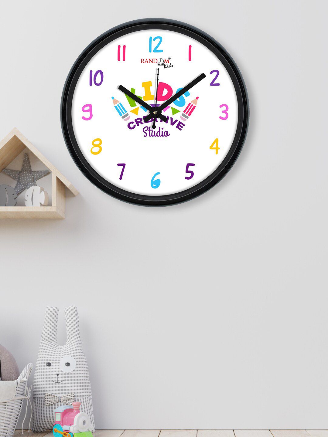 RANDOM White & Pink Printed Contemporary Wall Clock Price in India