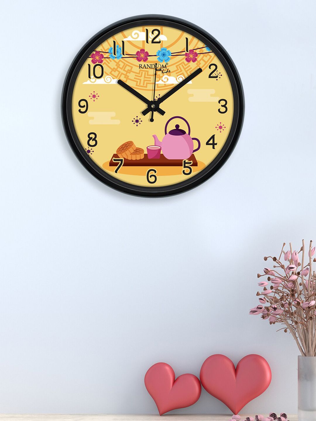 RANDOM Multi Printed Plastic Wall Clock With Glass 12 Inches Price in India