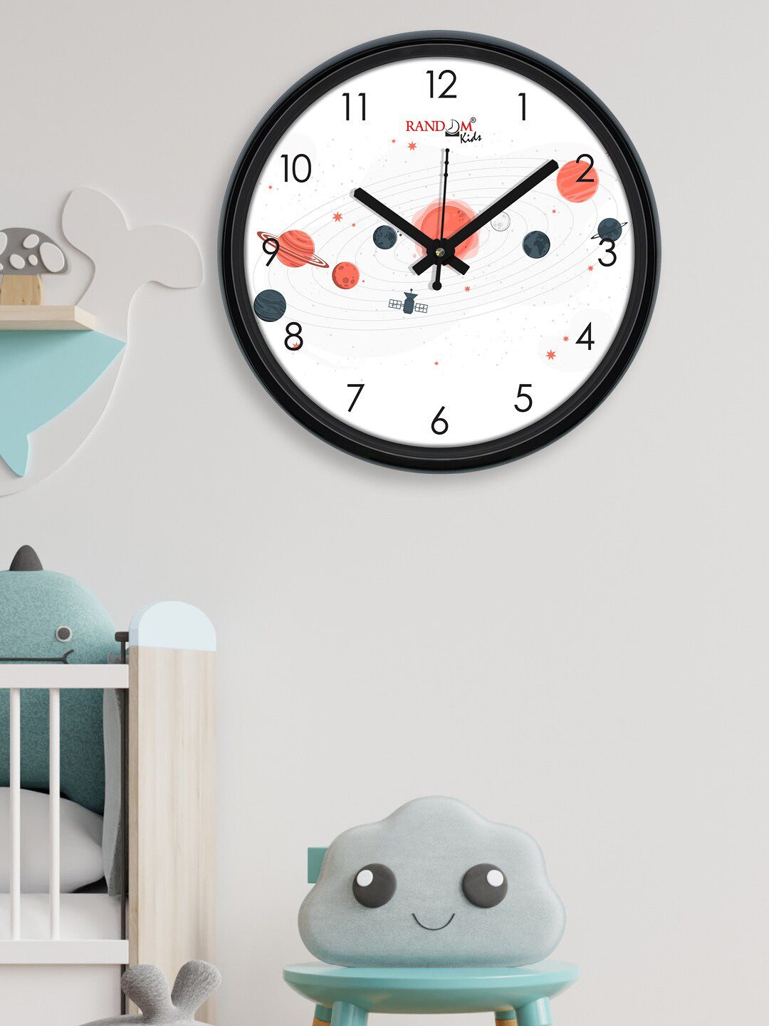 RANDOM White & Red Printed Analogue Contemporary Wall Clock Price in India