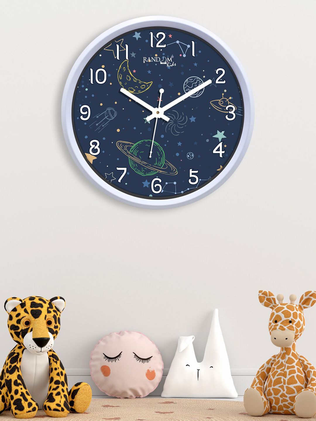 RANDOM Blue & Green Printed Contemporary Wall Clock Price in India