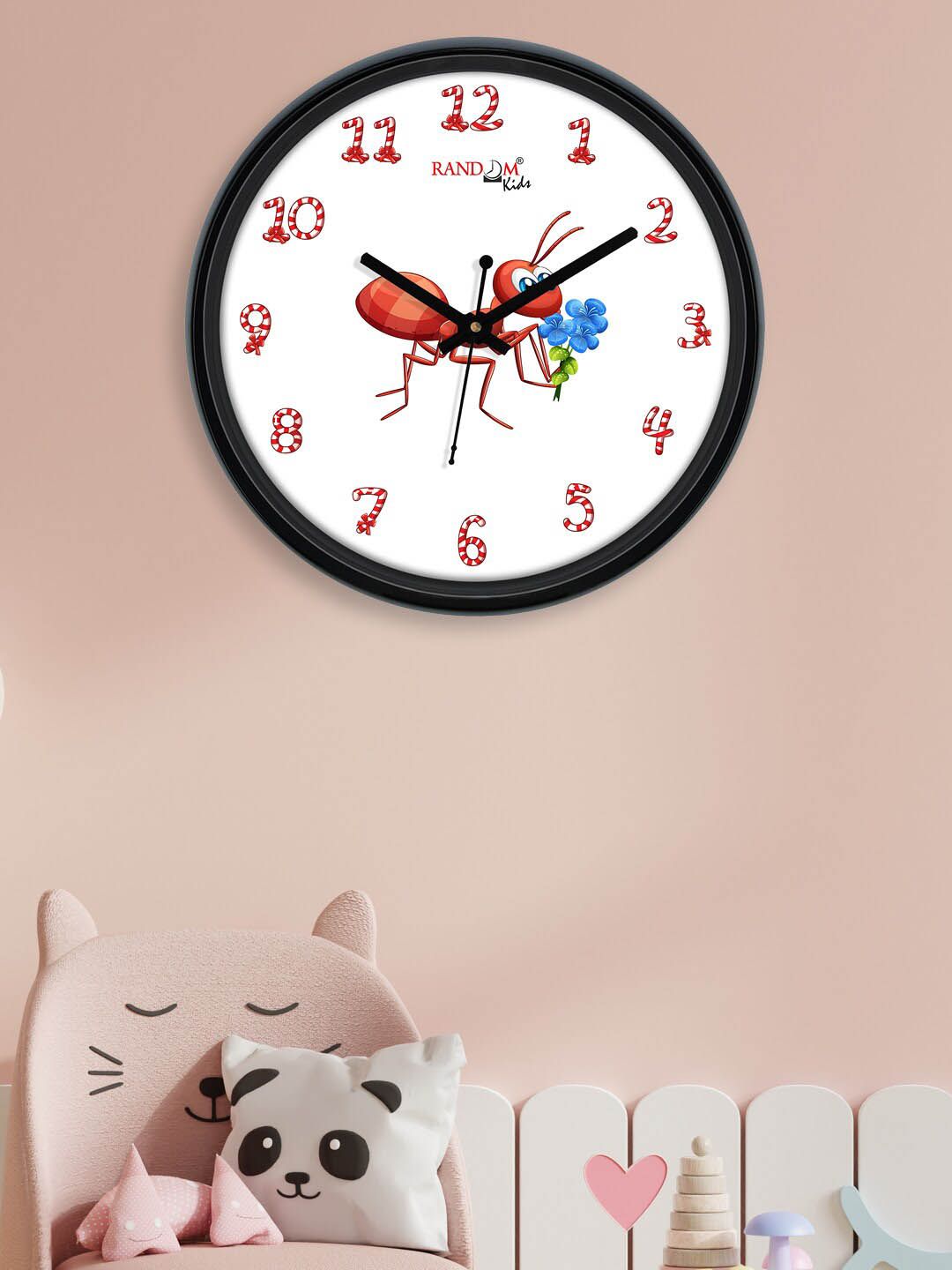 RANDOM White Printed Plastic Wall Clock With Glass 12 Inches Price in India