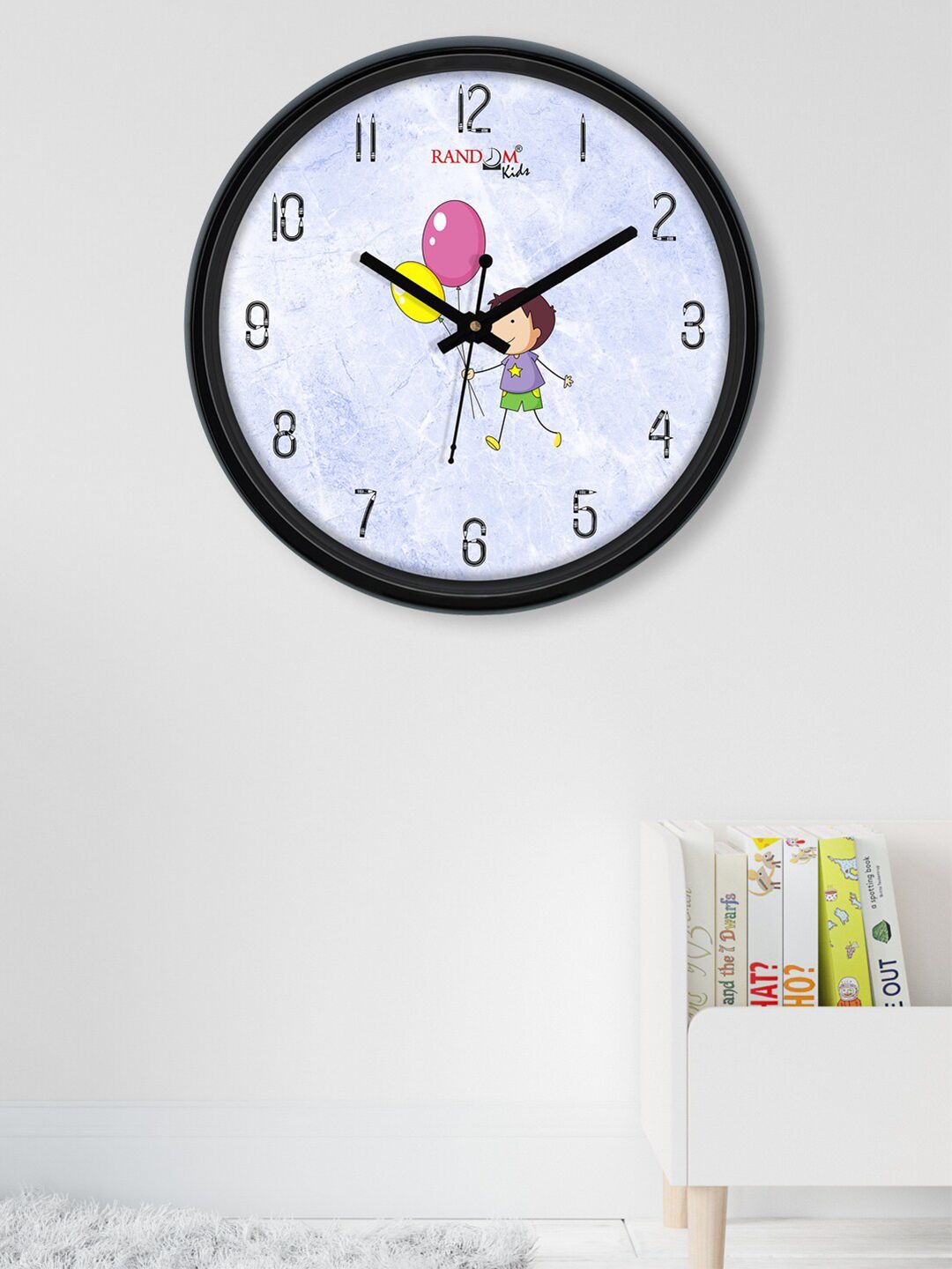 RANDOM Multi Printed Plastic Wall Clock With Glass 12 Inches Price in India