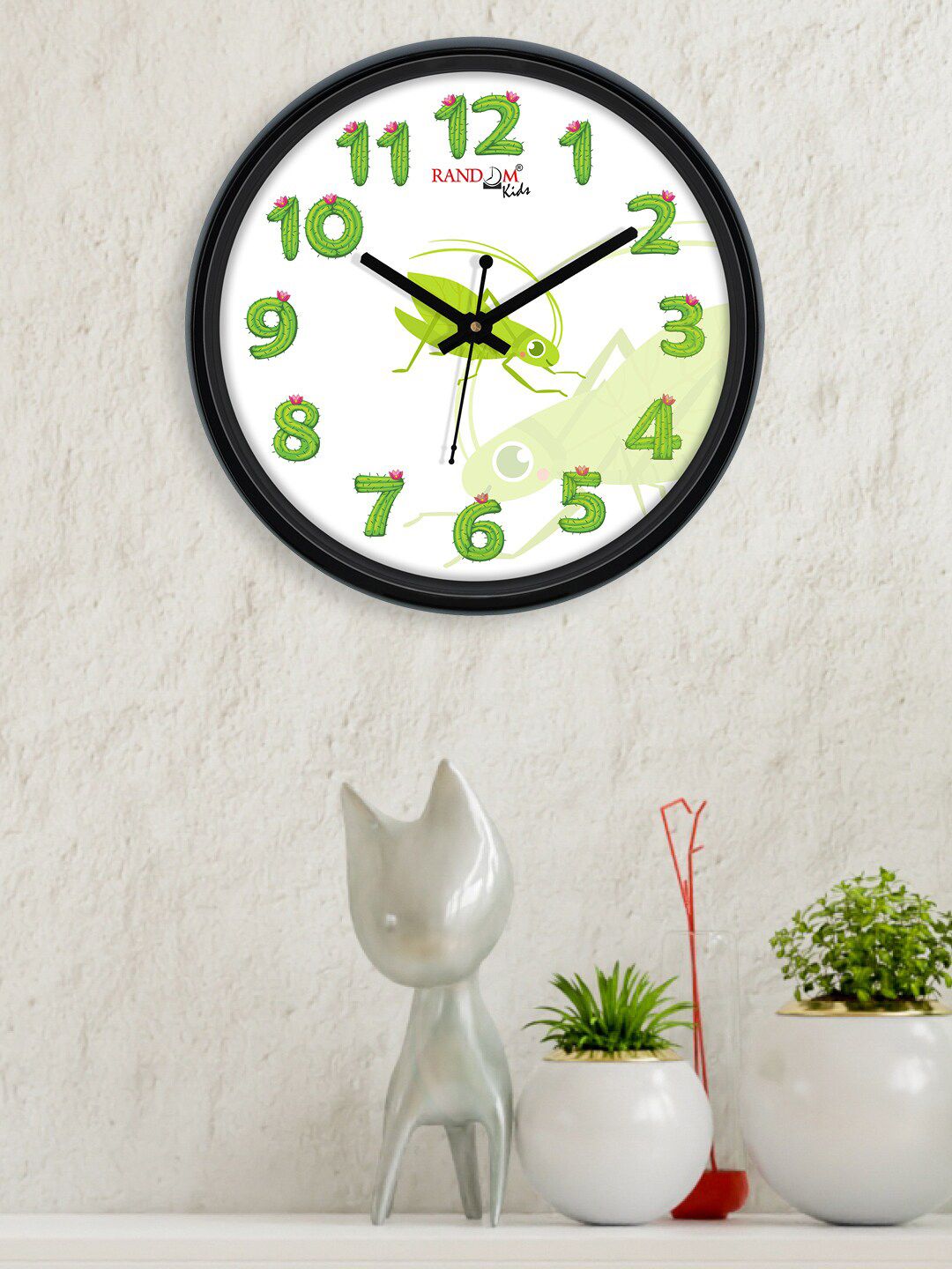 RANDOM White & Green Printed 30.48 Cm Contemporary Wall Clock Price in India