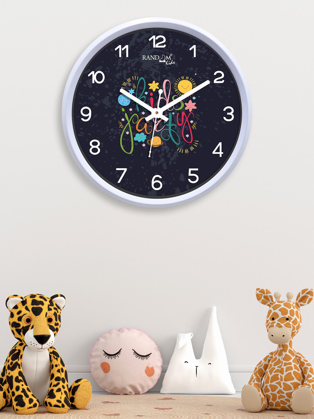 RANDOM Black & White Magic Kids Printed Contemporary Wall Clock 30 CM Price in India