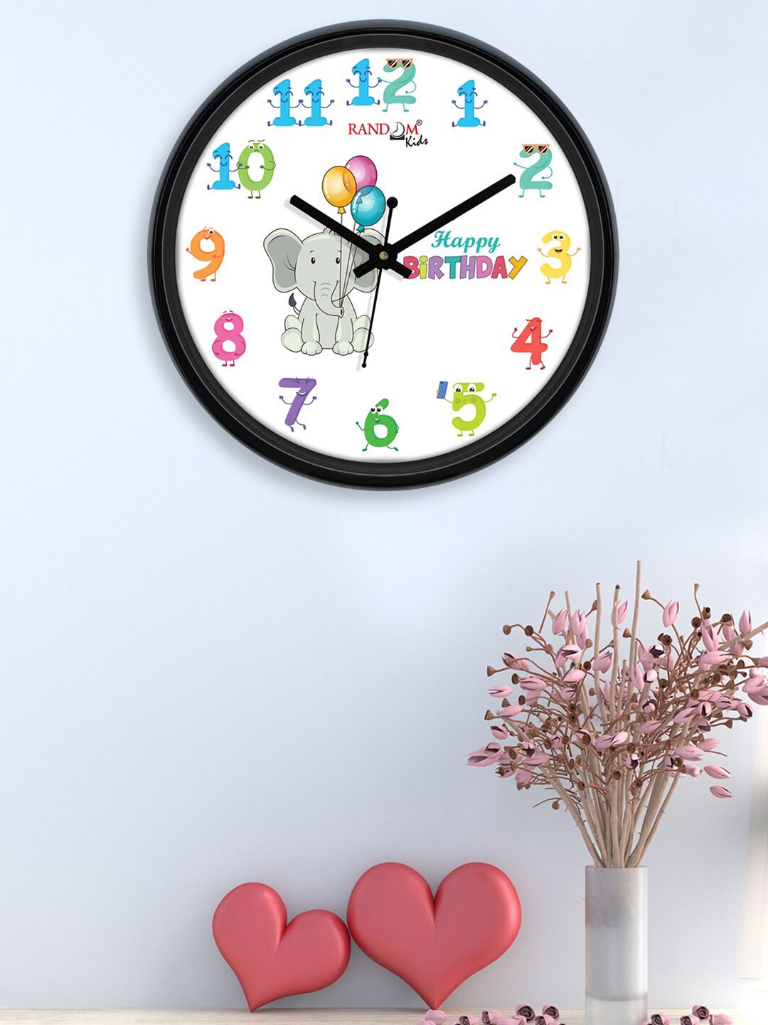 RANDOM White & Blue Printed Contemporary Wall Clock Price in India