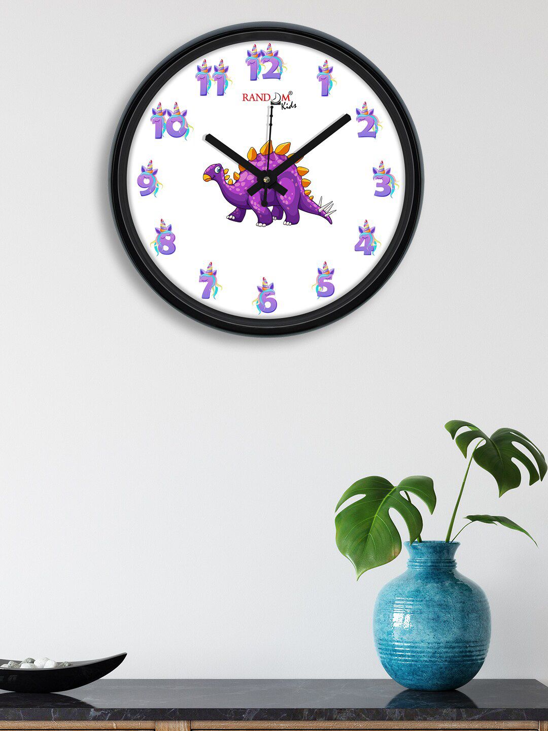 RANDOM White & Purple Printed Contemporary Wall Clock Price in India