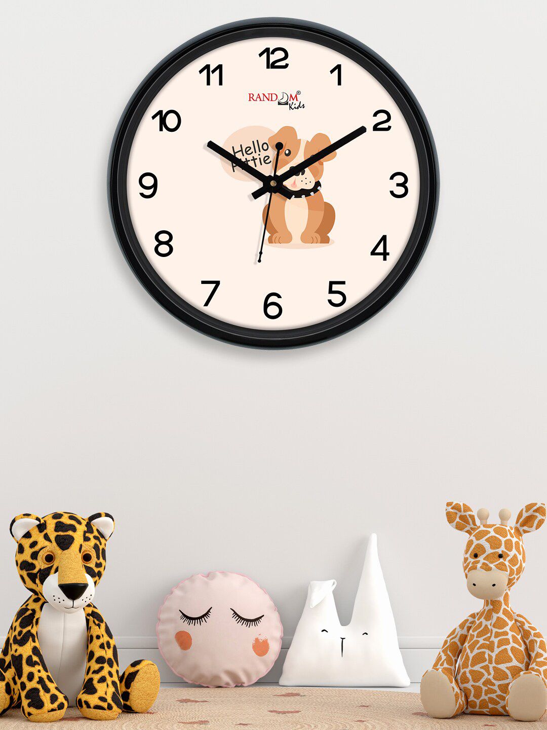 RANDOM Cream Printed Plastic Wall Clock With Glass 12 inches Price in India