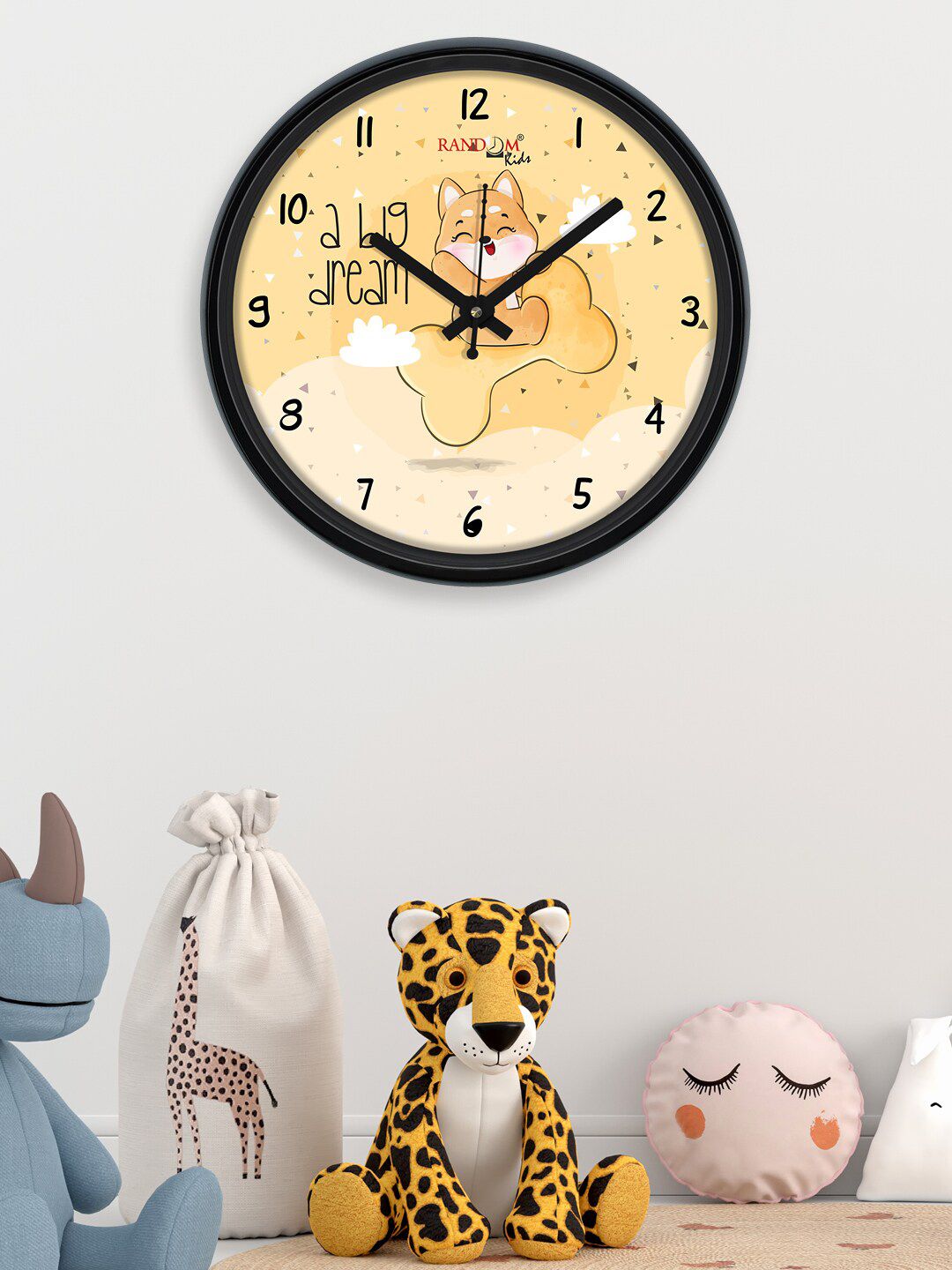 RANDOM Cream-Coloured & Orange Printed Contemporary Wall Clock Price in India