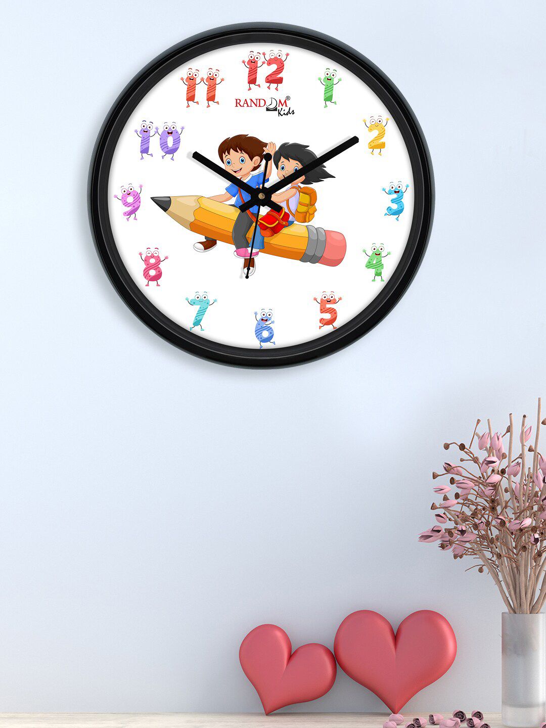 RANDOM White & Yellow Printed Contemporary Wall Clock Price in India