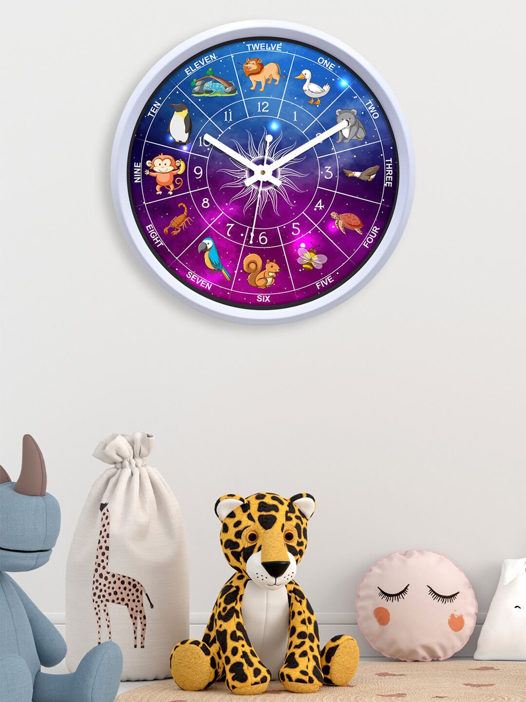 RANDOM Multi Printed Plastic Wall Clock With Glass 12 inches Price in India