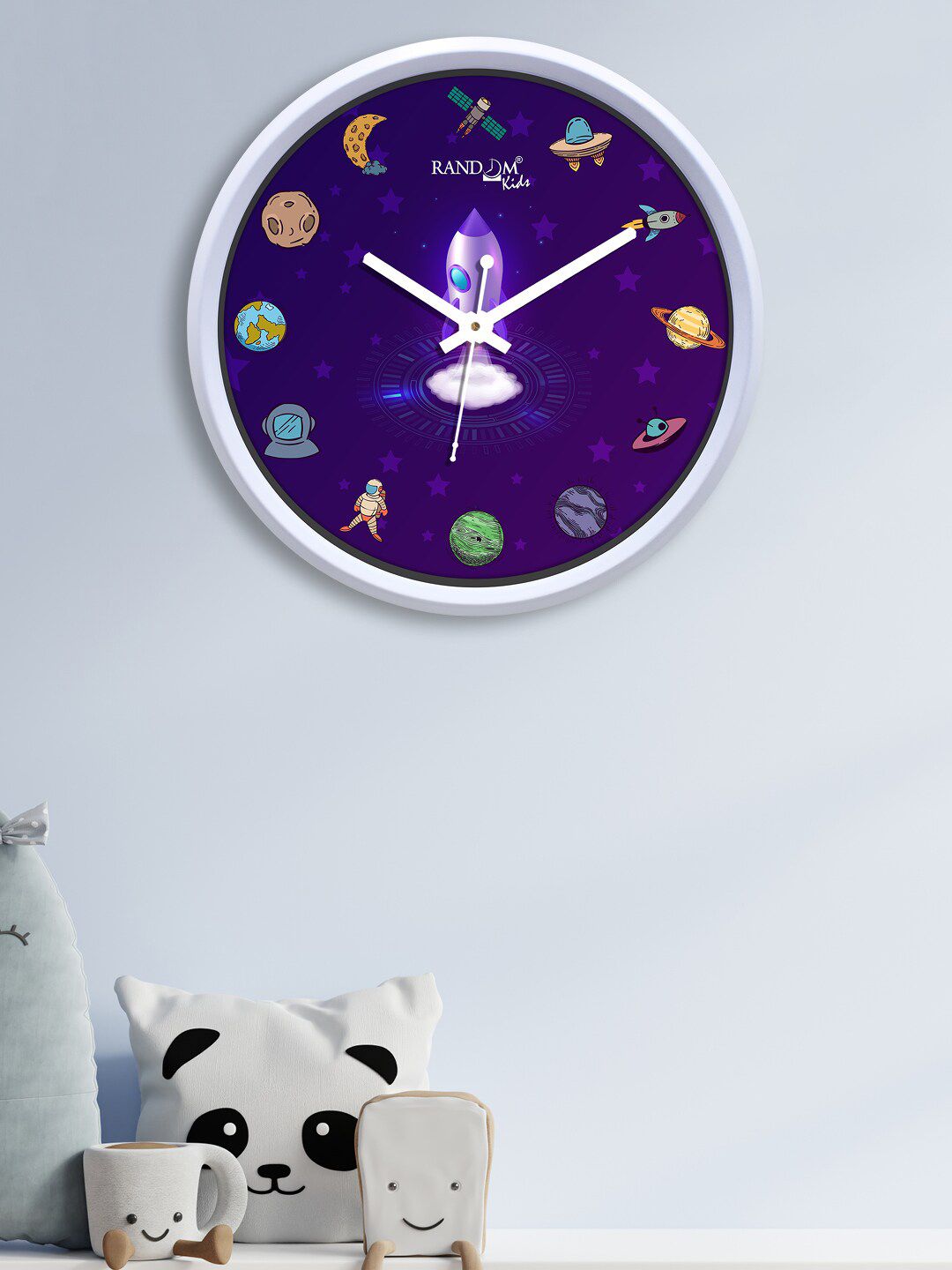 RANDOM Purple & Brown Printed Analogue Contemporary Wall Clock Price in India