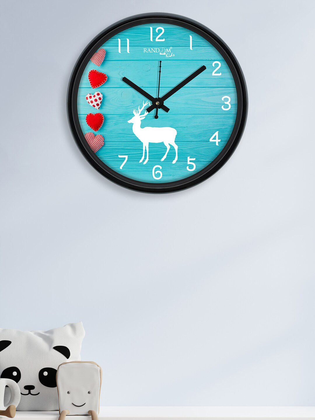 RANDOM Turquoise Blue & White Printed Contemporary Wall Clock Price in India