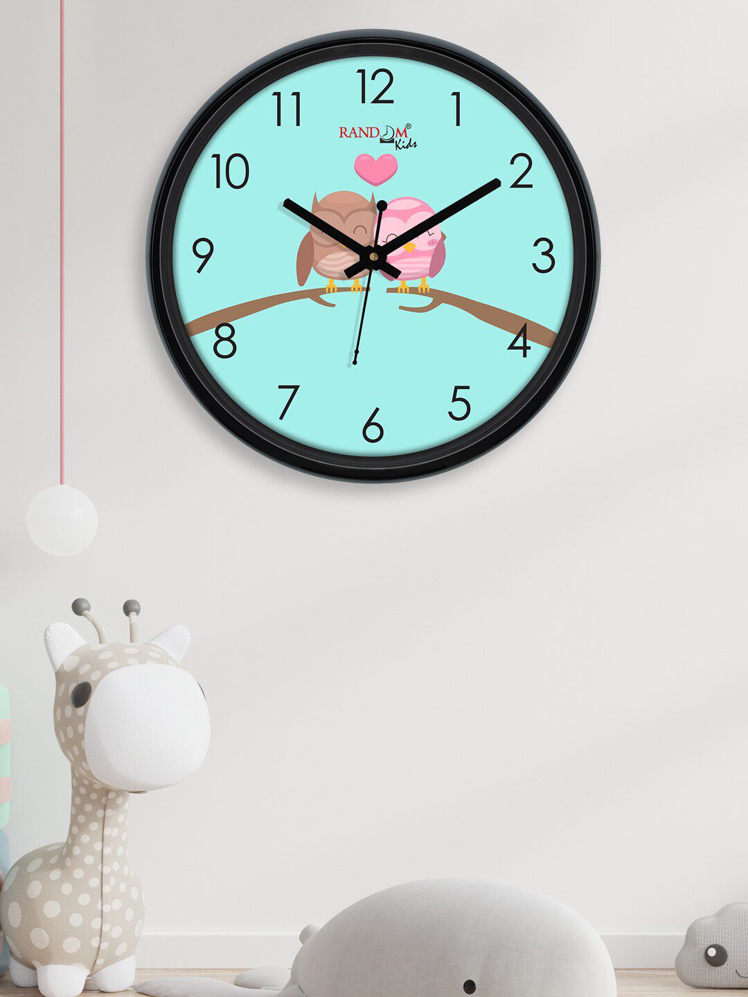 RANDOM Turquoise Blue & Brown Printed Contemporary Wall Clock Price in India