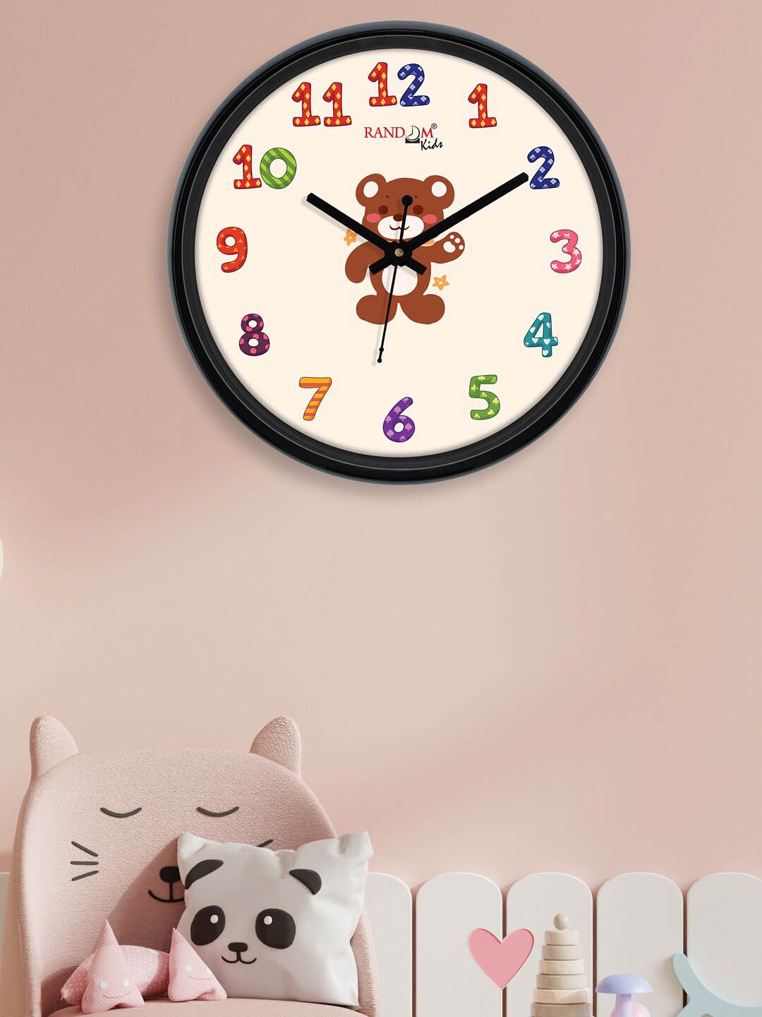 RANDOM Pink & Brown Printed Contemporary Wall Clock Price in India