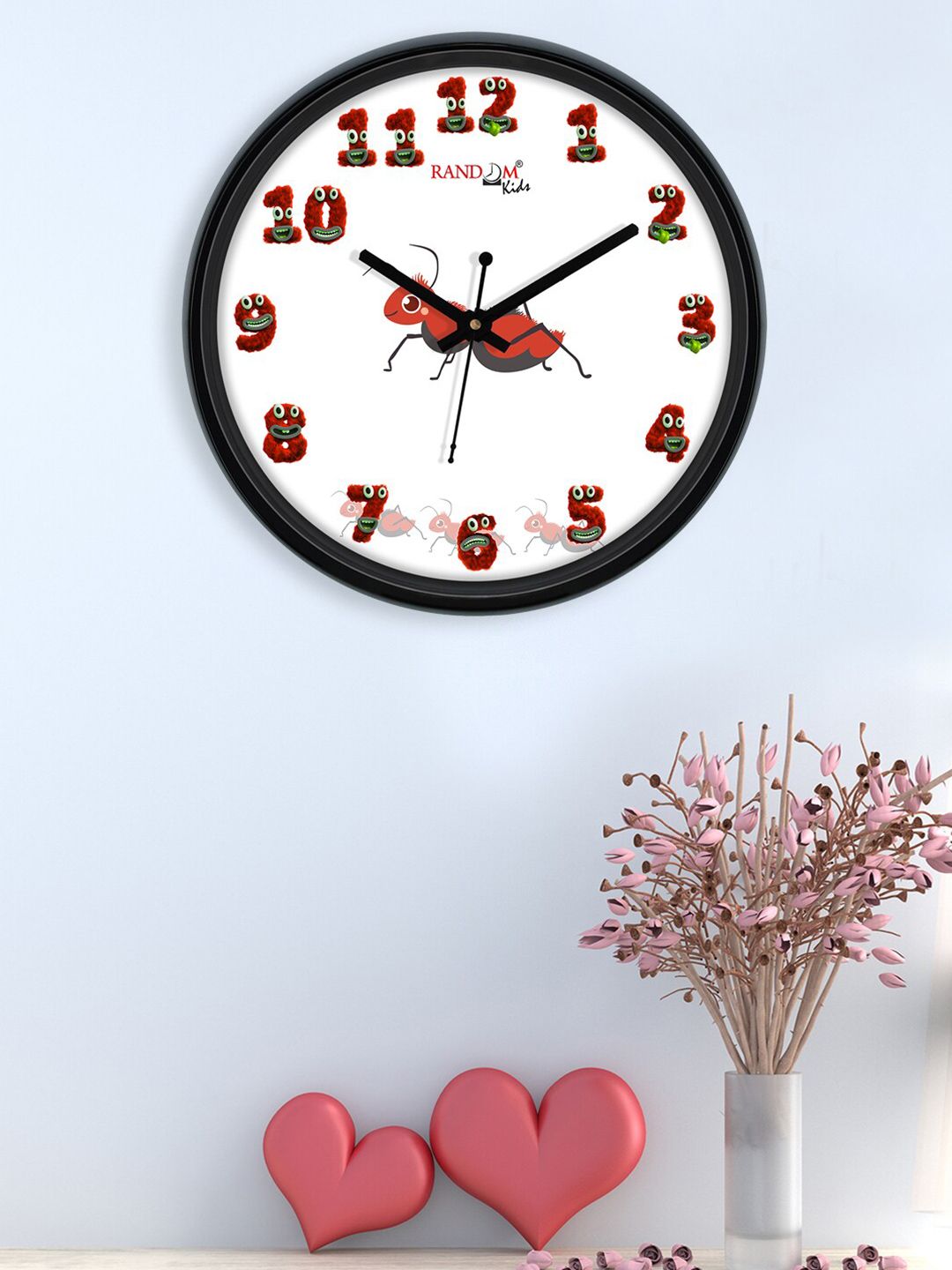 RANDOM White & Red Printed Contemporary Wall Clock Price in India