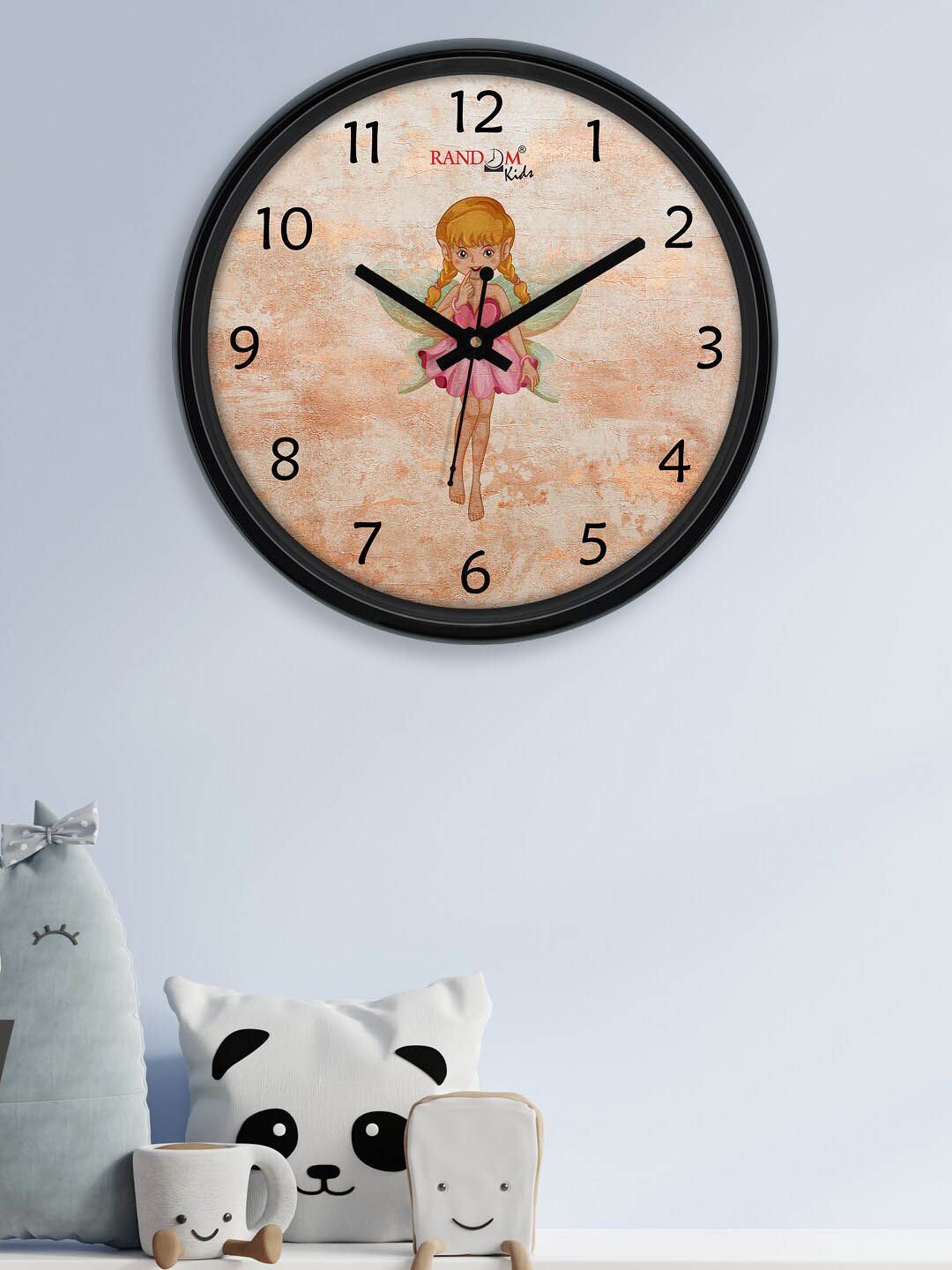 RANDOM Beige & Black Printed Contemporary Wall Clock Price in India