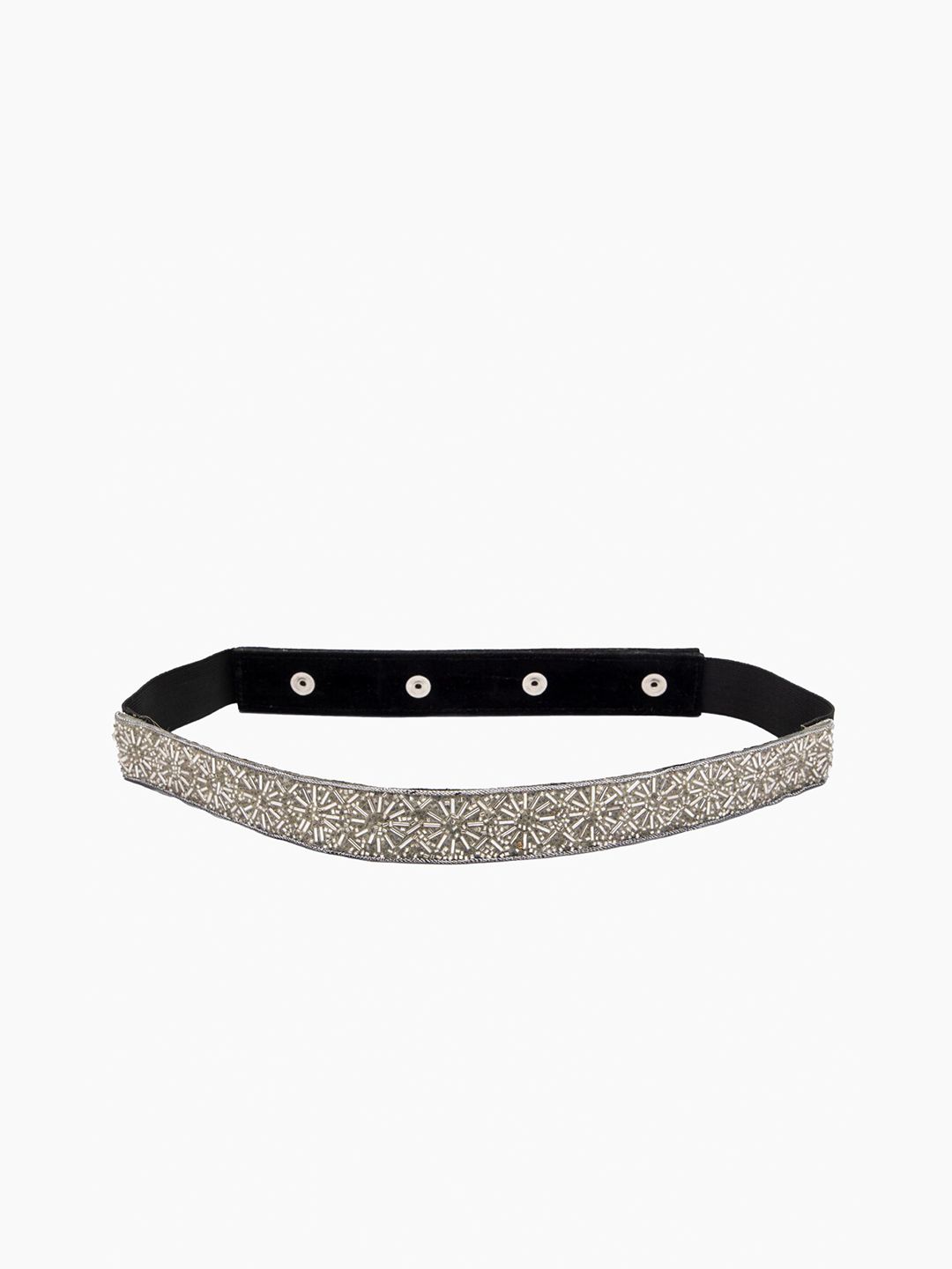 DEEBACO Women Silver-Toned Embellished PU Belt Price in India