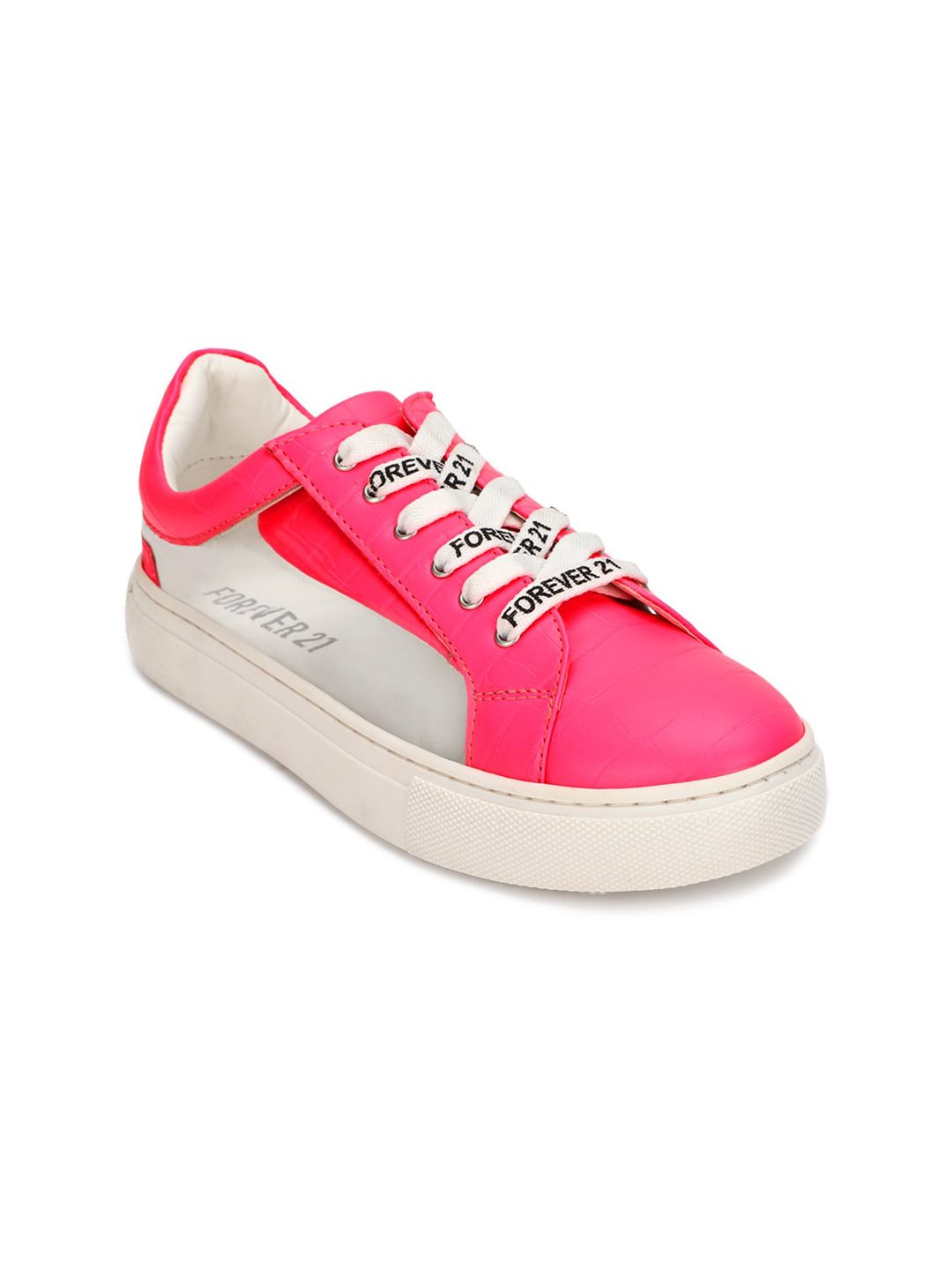 FOREVER 21 Women Pink Printed PU Sneakers Price in India