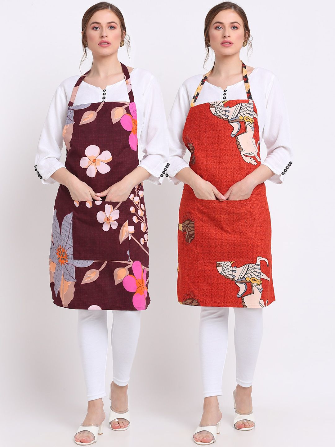 TAG 7 Pack Of 2 Printed Aprons & 2 Napkins Price in India