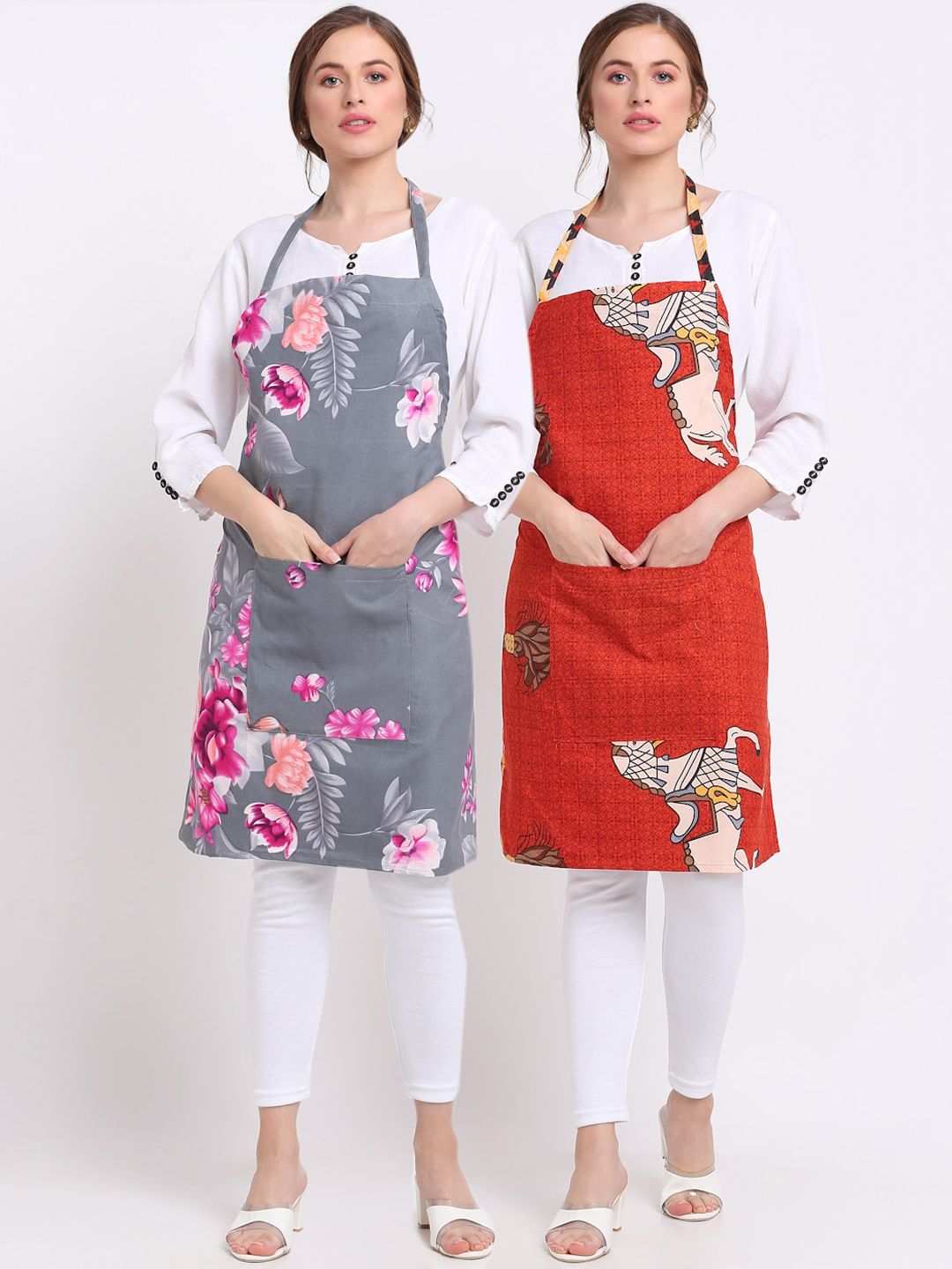 TAG 7 Pack Of 2 Printed Aprons With Napkins Price in India