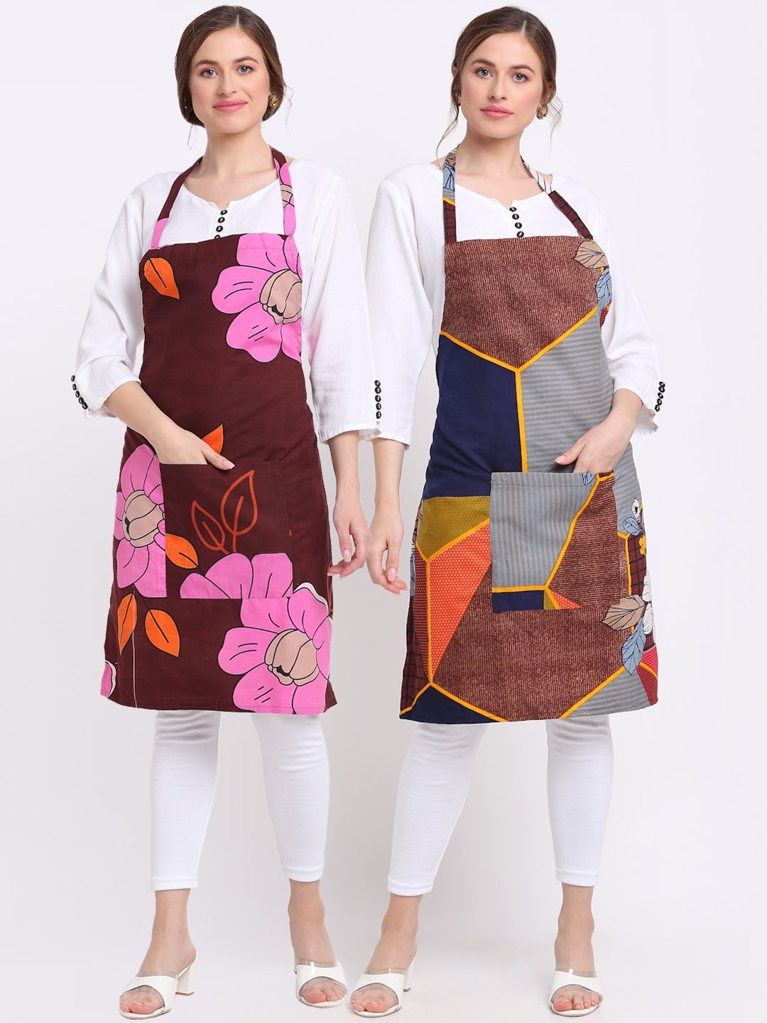 TAG 7 Pack Of 2 Printed Aprons & Napkin Price in India