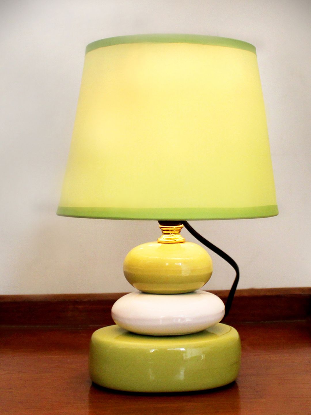 TIED RIBBONS Green Table Top Table Lamp with Shade Price in India