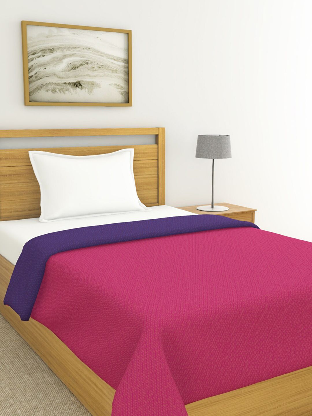 BIANCA Pink & Purple Microfiber AC Room 150 GSM Single Bed Comforter Price in India