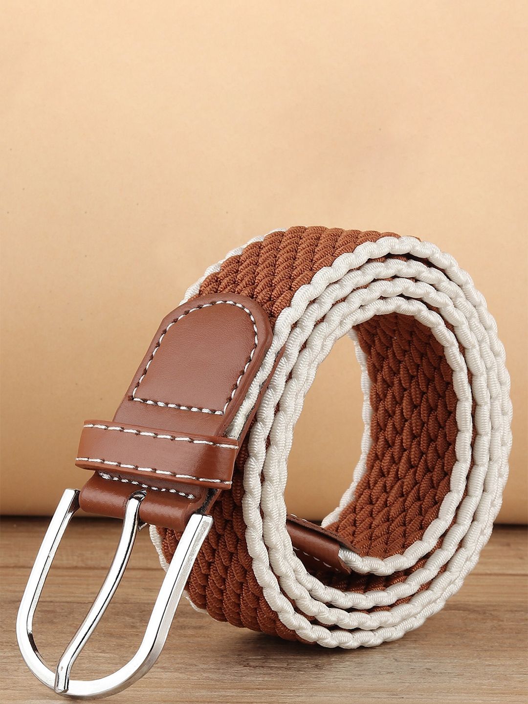 Kastner Unisex Brown Woven Design Canvas Belt Price in India