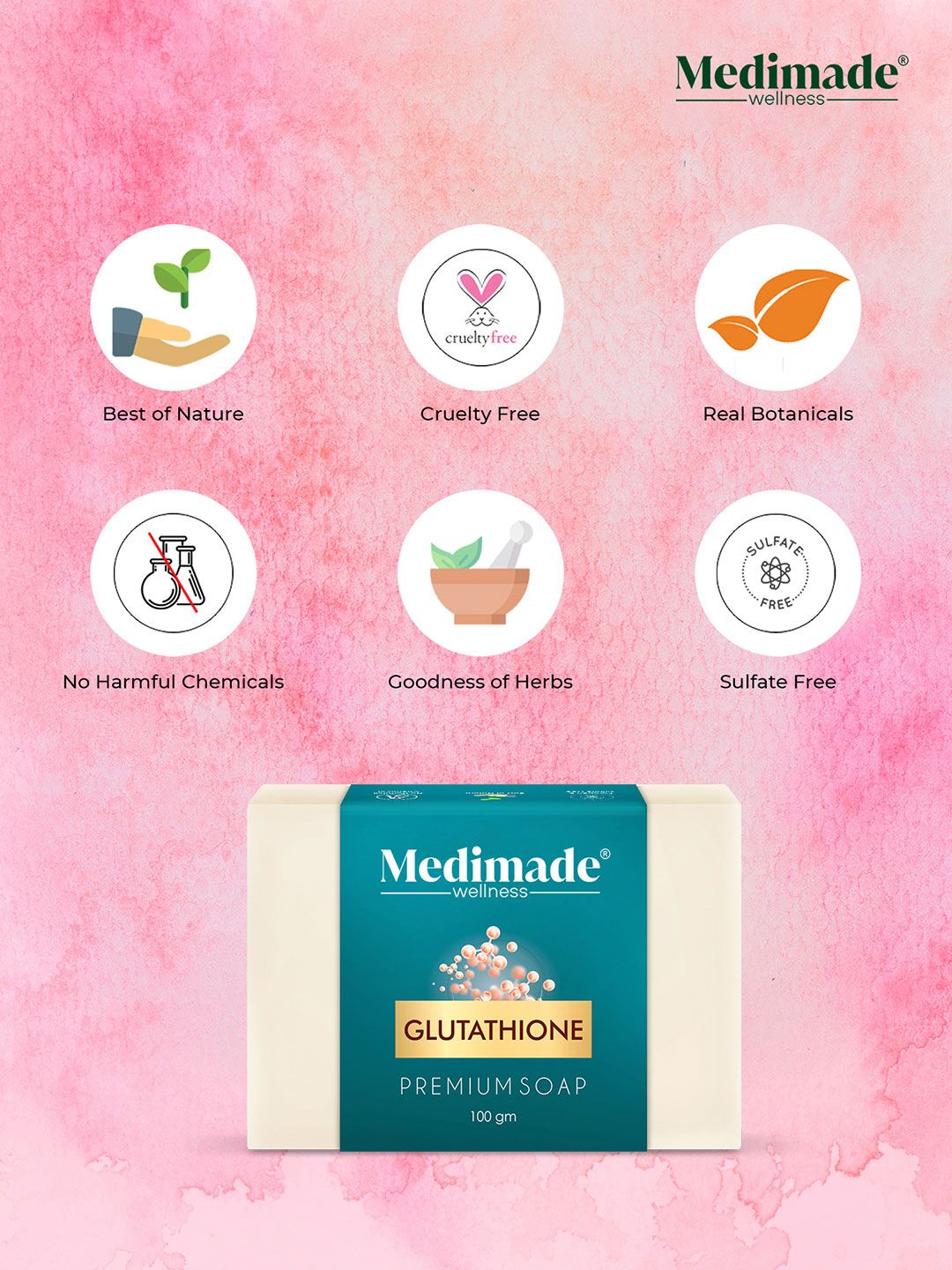 Buy Medimade Glutathione Premium Handmade Bathing Soap for Skin Brightening  - 100 g - Soap for Unisex 16088480 | Myntra