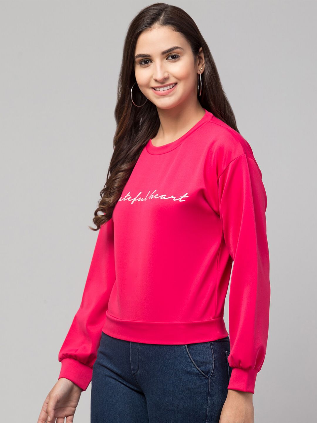 Orchid Blues Women Pink Sweatshirt Price in India