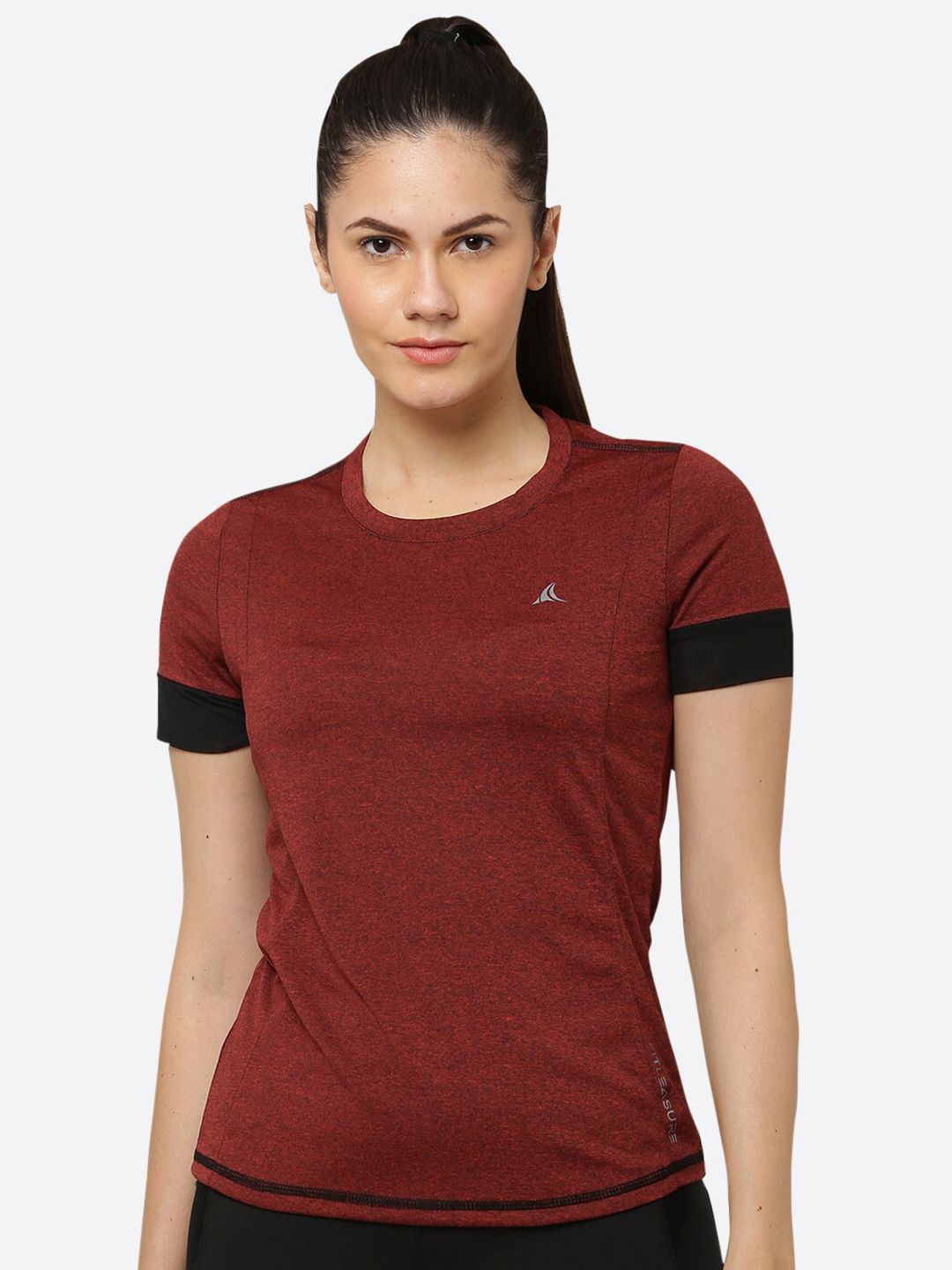 FITLEASURE Women Red Running & Training T-shirt Price in India