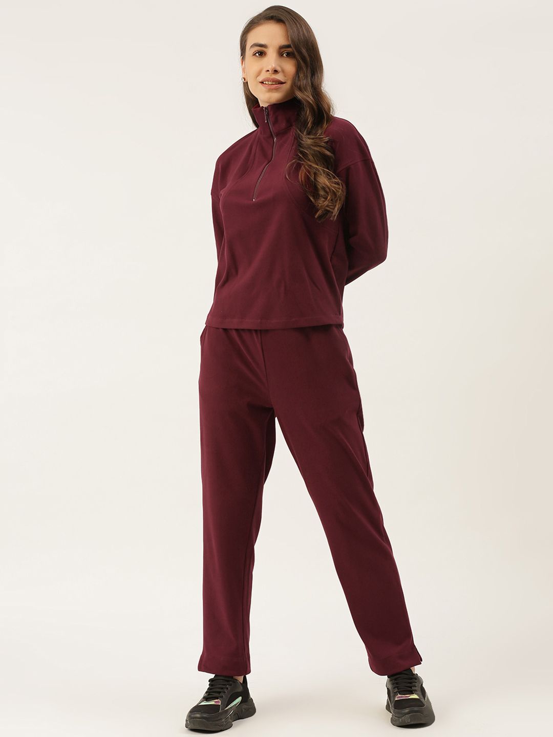 LILL Women Maroon Top with Trousers