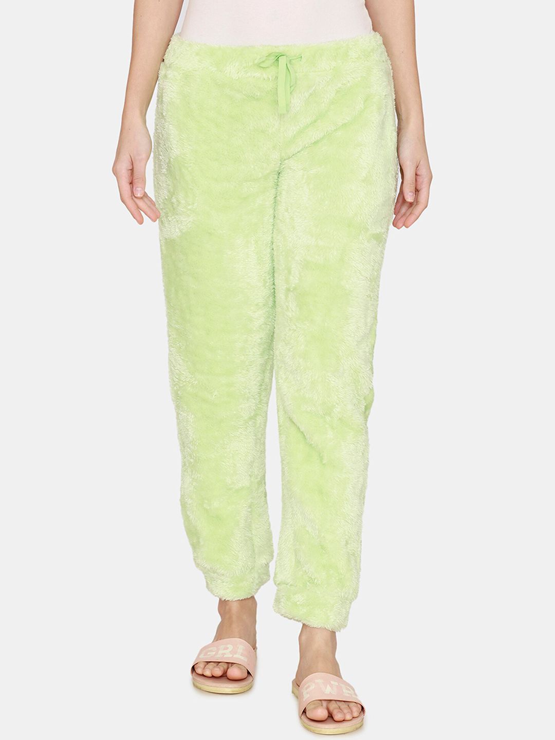 Zivame Women Green Fur Knit Lounge Pants Price in India