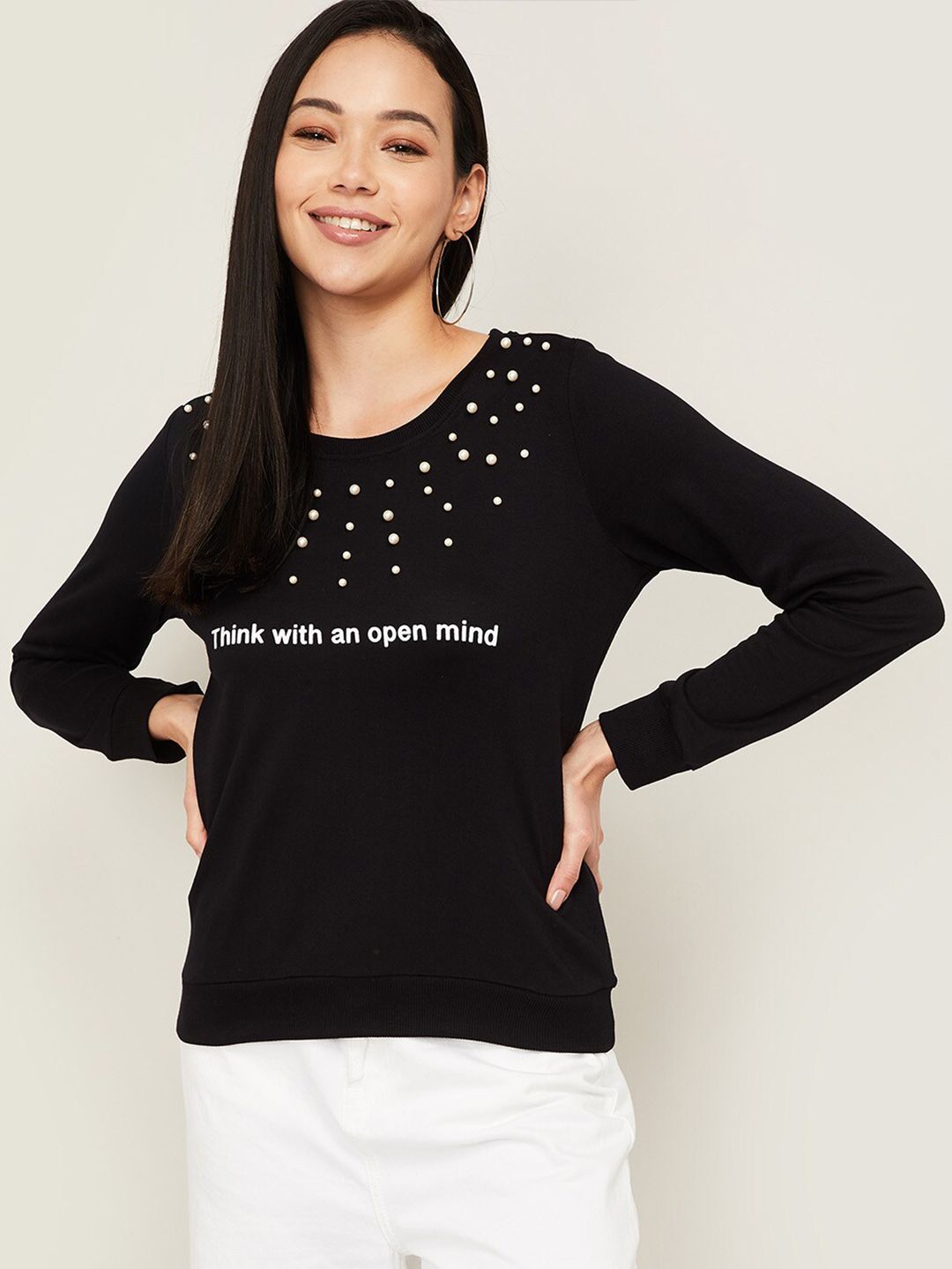 Fame Forever by Lifestyle Women Black Printed Sweatshirt Price in India