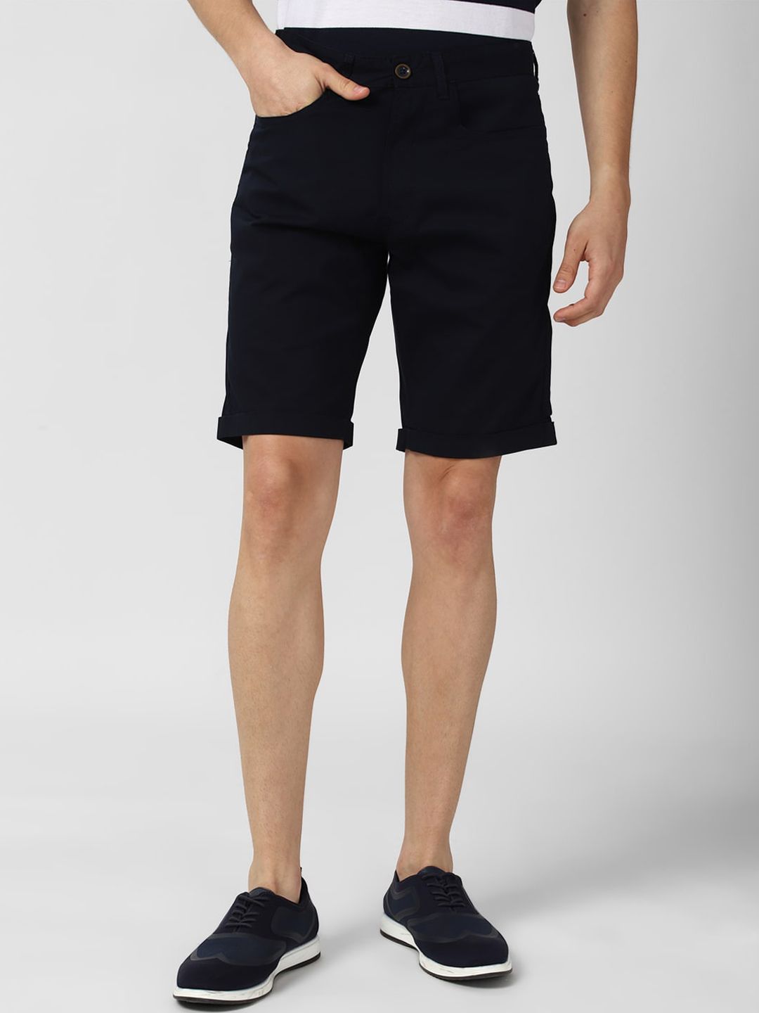 Peter England Casuals Men Black Regular Shorts
