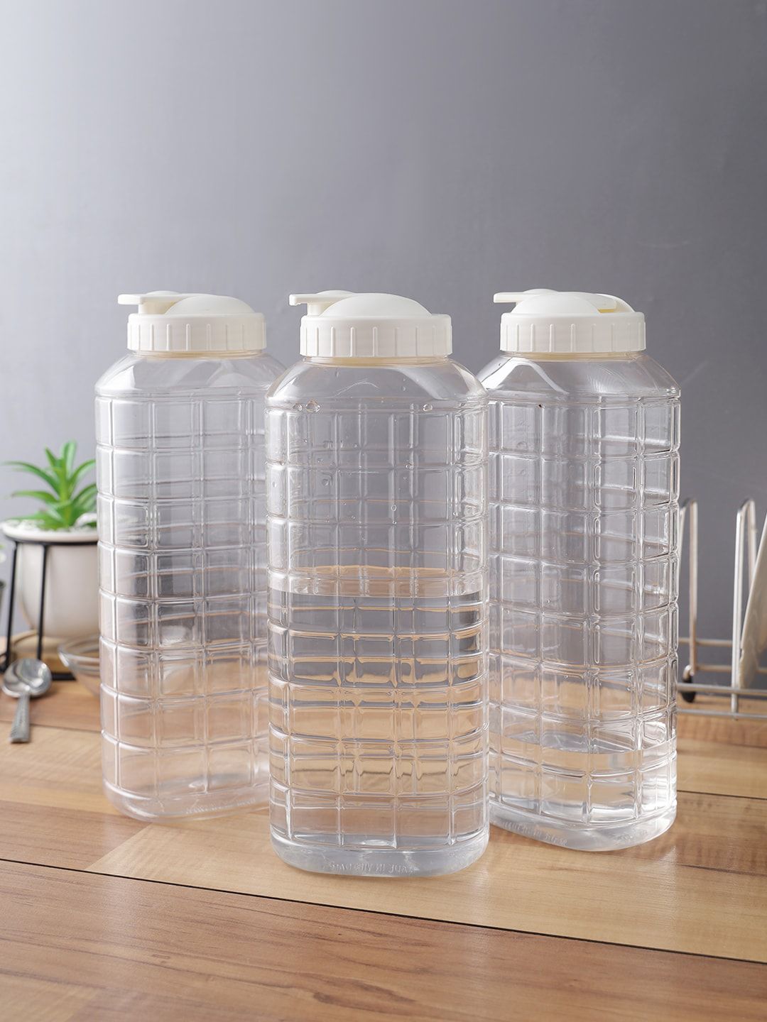 Lock & Lock Set Of 3 Transparent Textured Water Bottles 1.5 Liters Price in India