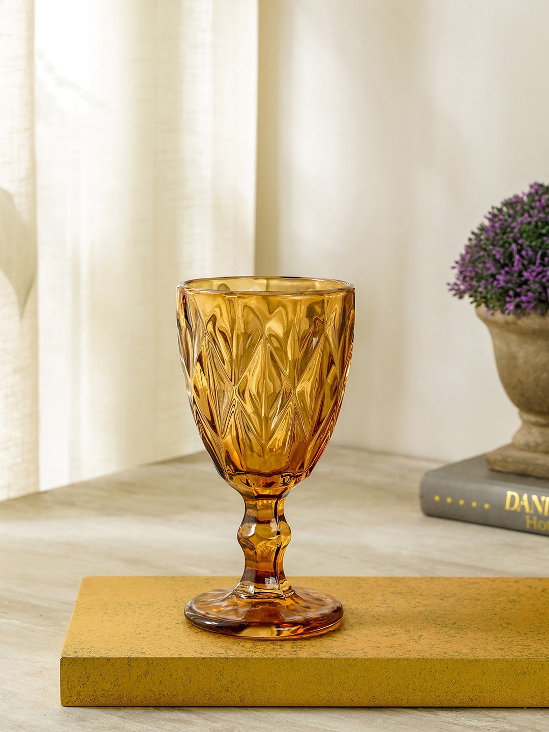 Pure Home and Living Set of 6 Brown Wine Glass Price in India