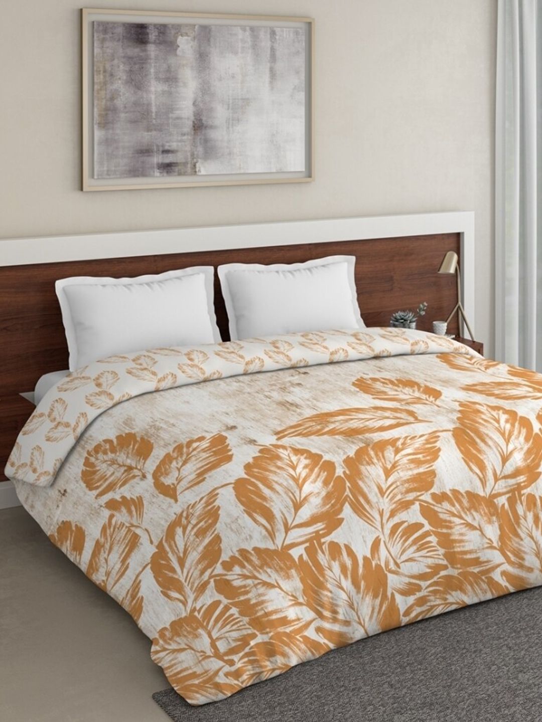DDecor Brown & White Floral Mild Winter 210 GSM Double Bed Blanket Price in India