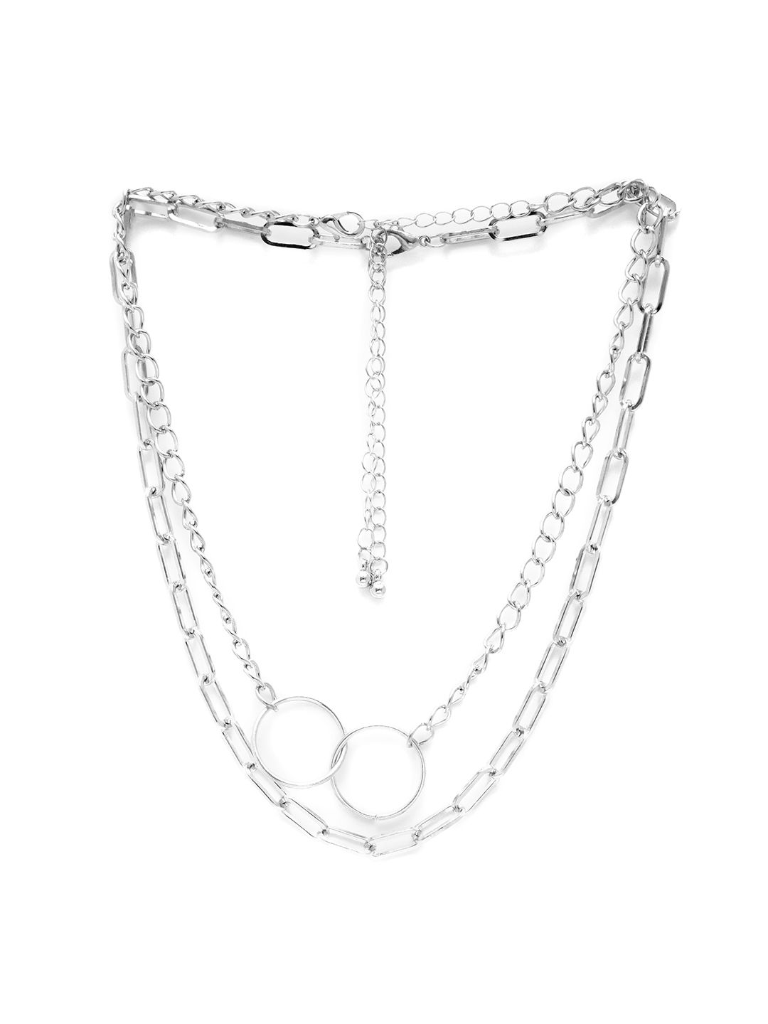 URBANIC Women Pack of 2 Silver-Toned Necklace Price in India