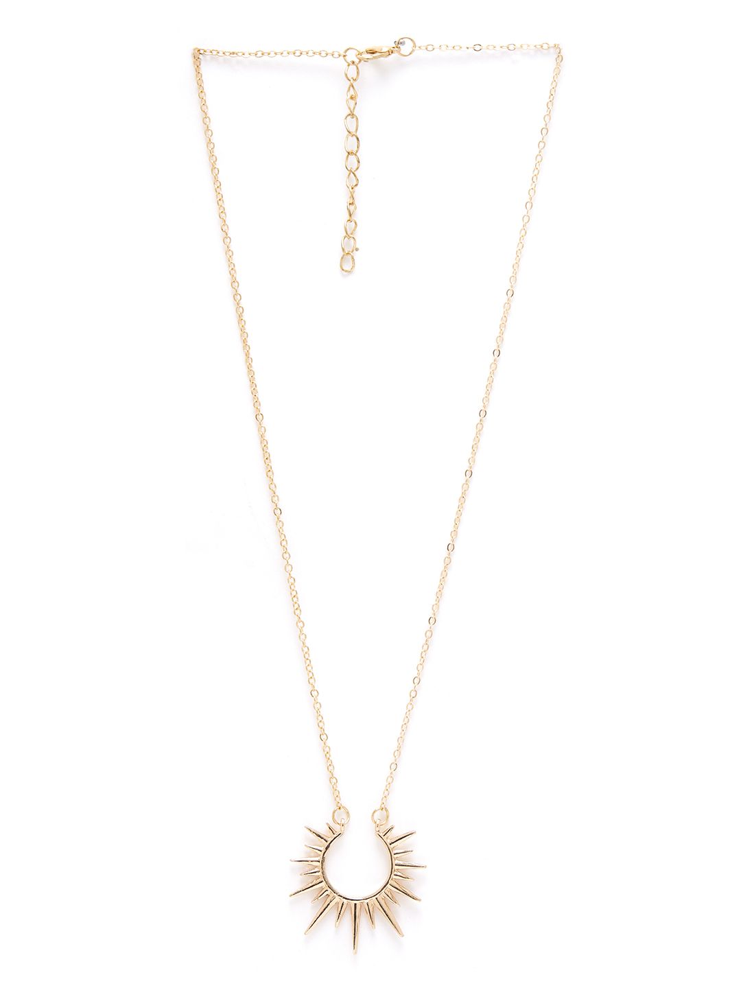 URBANIC Gold-Toned linked Chain Necklace with Spike Shaped Charm Price in India