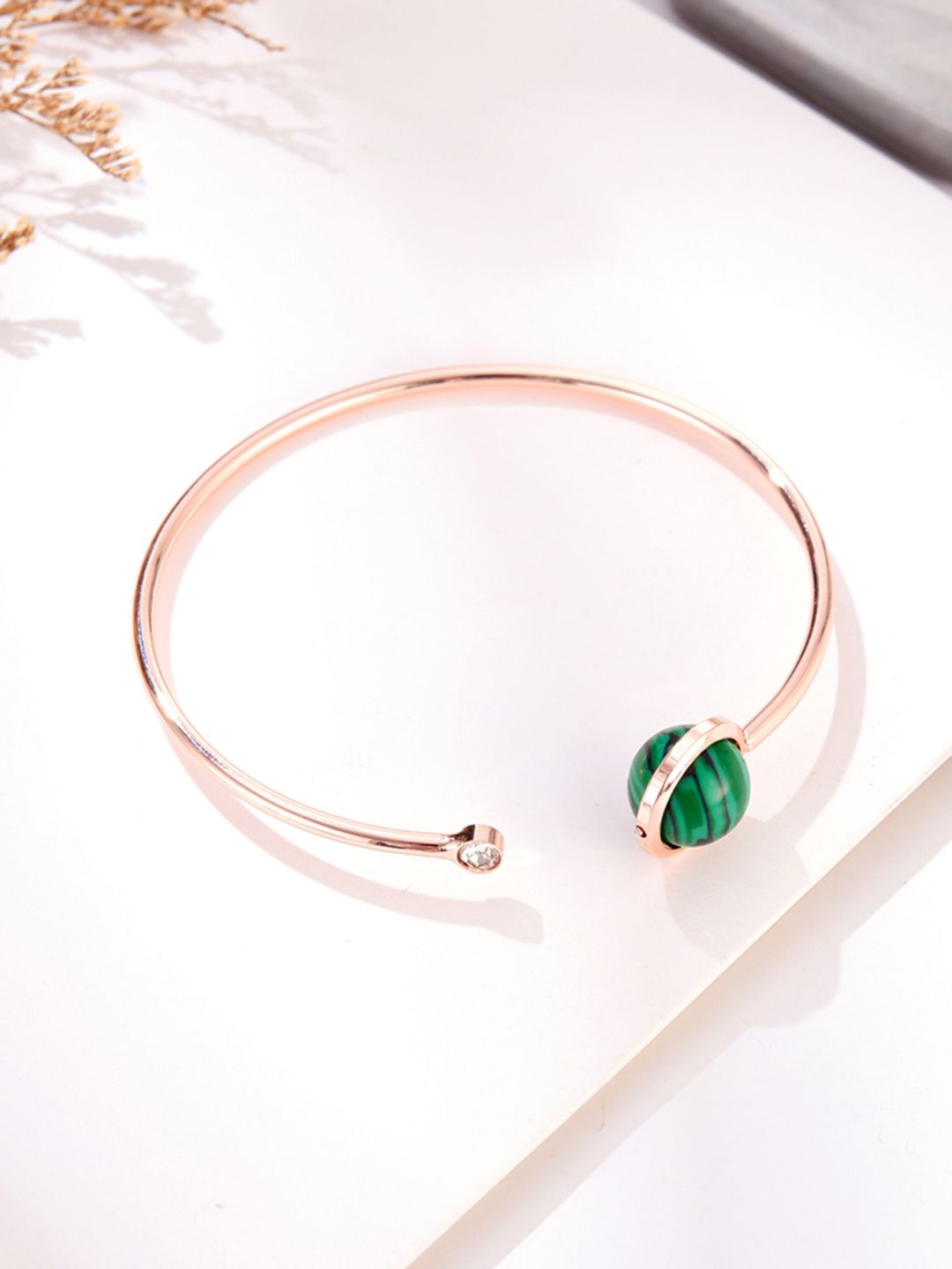 URBANIC Women Green & Gold-Toned Pearls Wraparound Bracelet Price in India