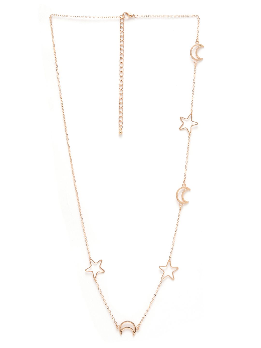 URBANIC Gold-Toned Linked Chain Necklace with Multiple Charms Price in India