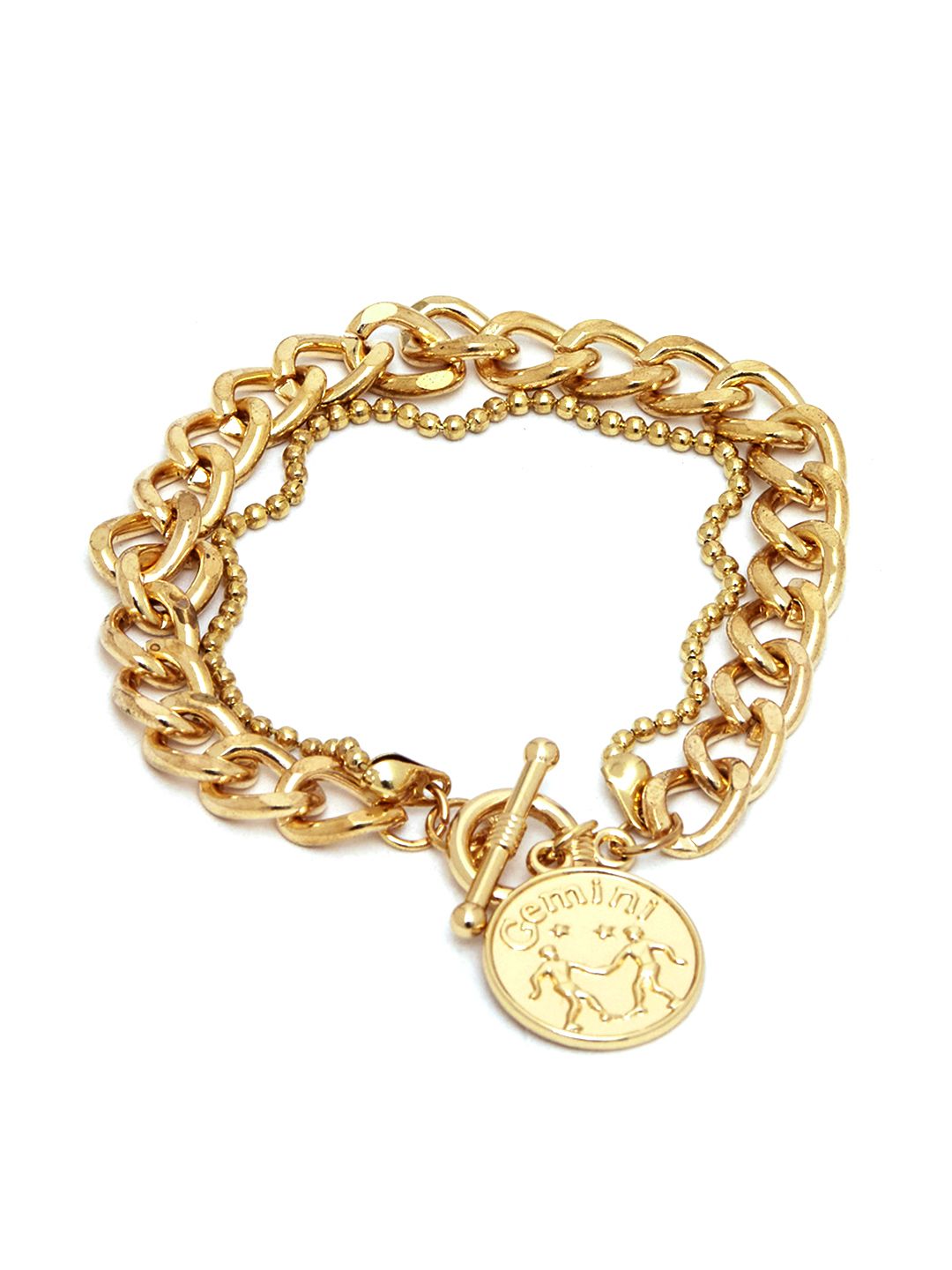 URBANIC Women Pack of 3 Gold-Toned Charm Bracelet Price in India