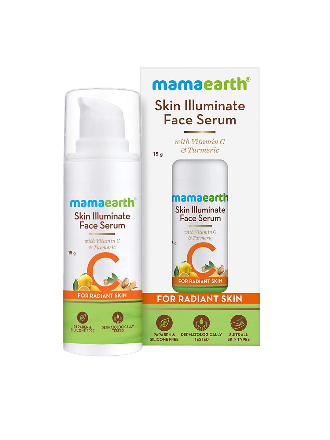 Mamaearth White Skin Illuminate Face Serum with Vitamin C & Turmeric For Radiant Skin 15g