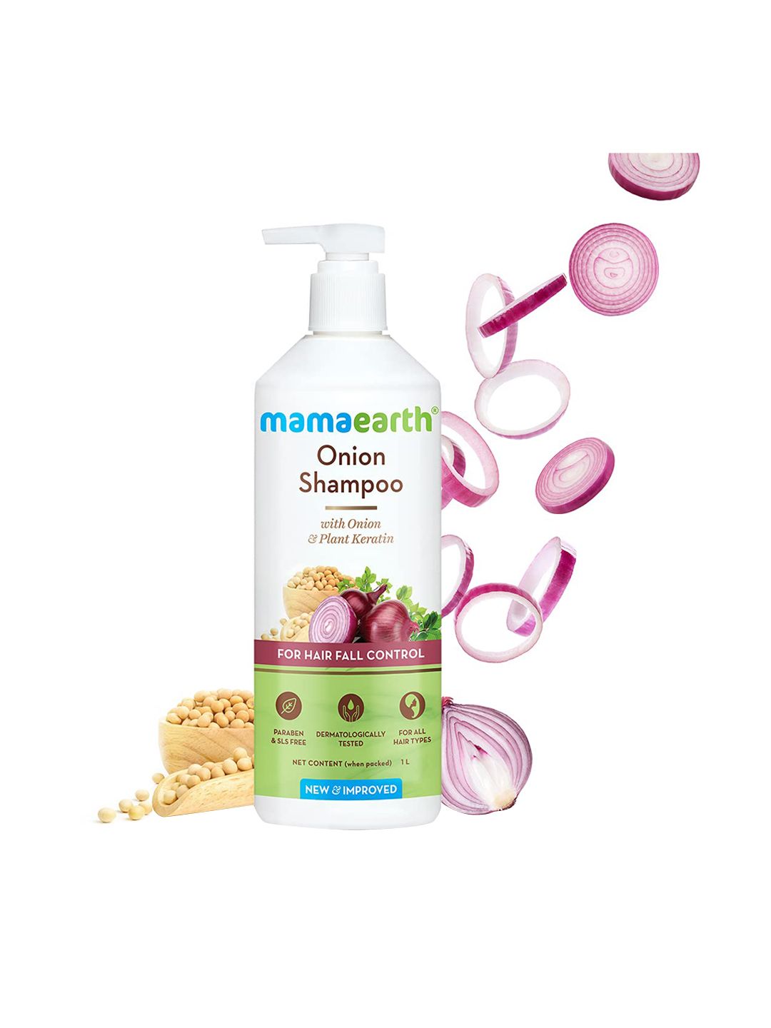 Mamaearth Onion Shampoo for Hair Growth & Hair Fall Control - Onion & Plant Keratin - 1 L Price in India
