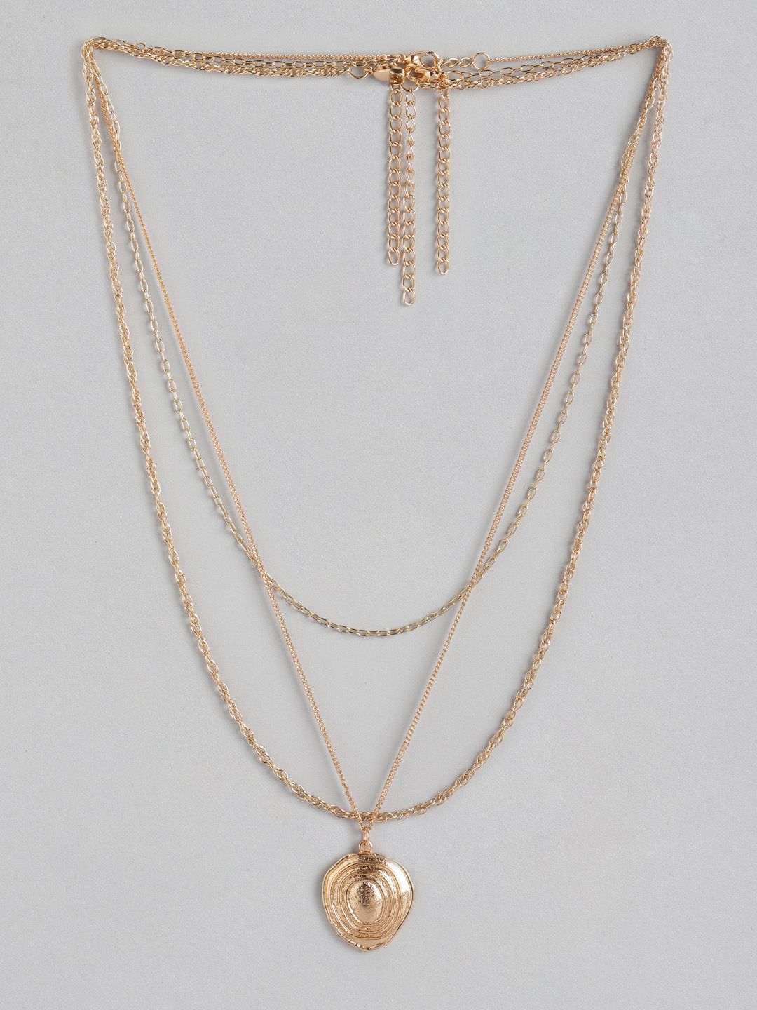 DressBerry Set of 3 Rose Gold-Toned Necklaces Price in India