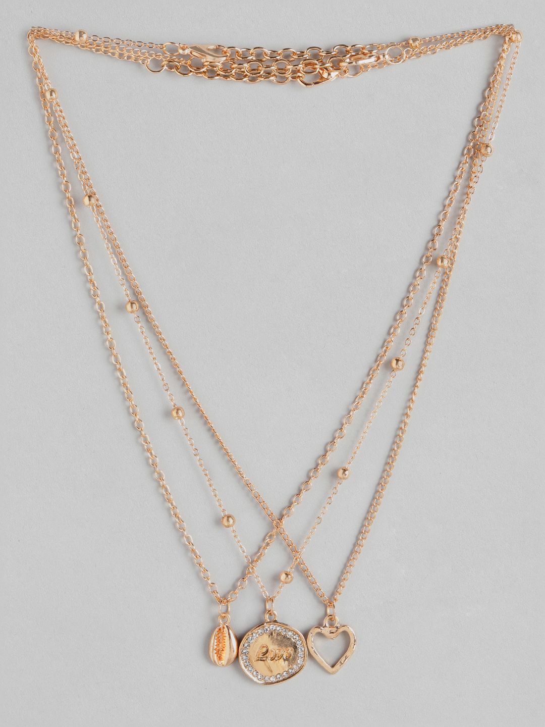 DressBerry Set of 3 Gold-Toned Necklaces Price in India