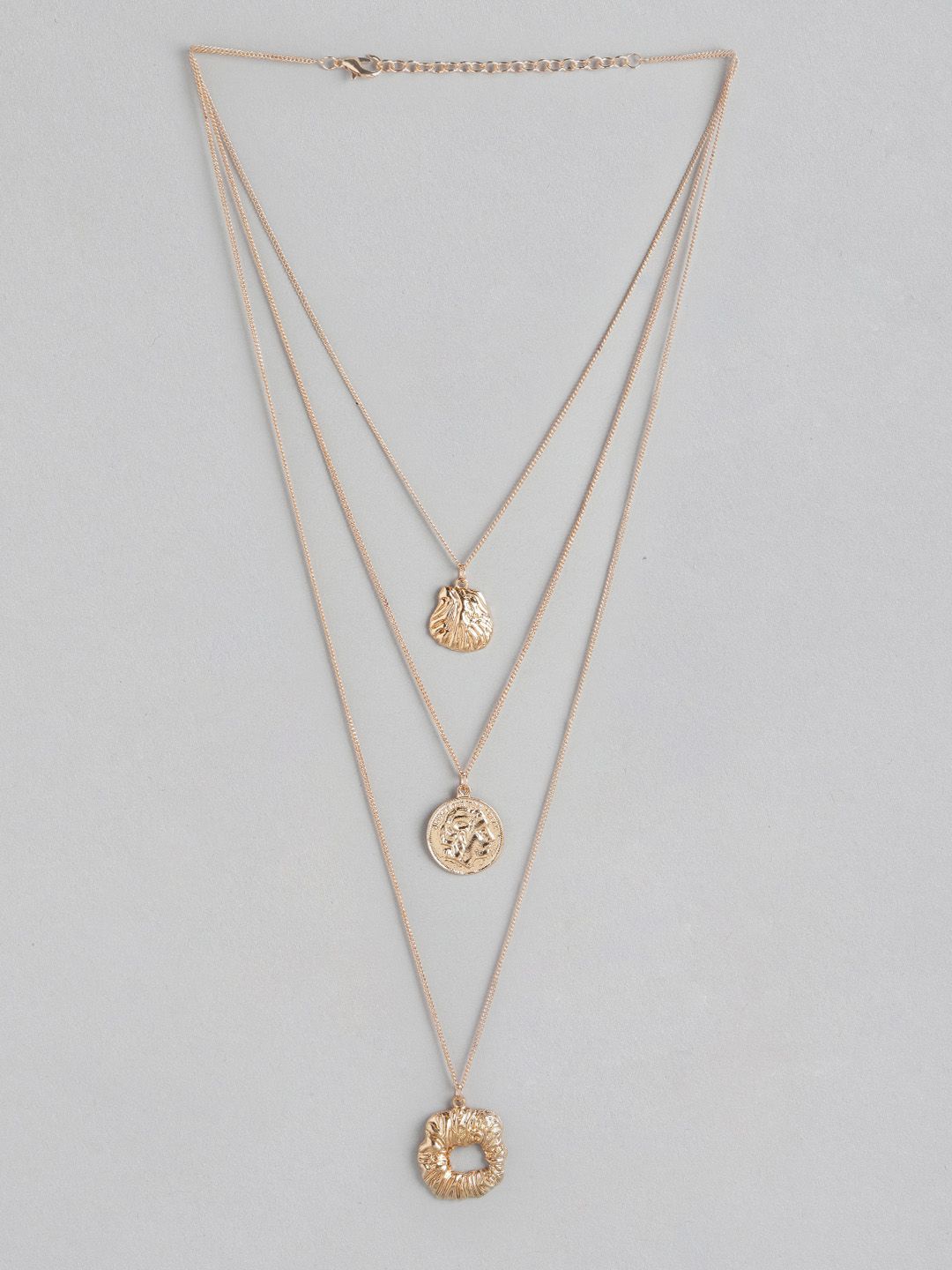 DressBerry Rose Gold-Toned Layered Necklace Price in India