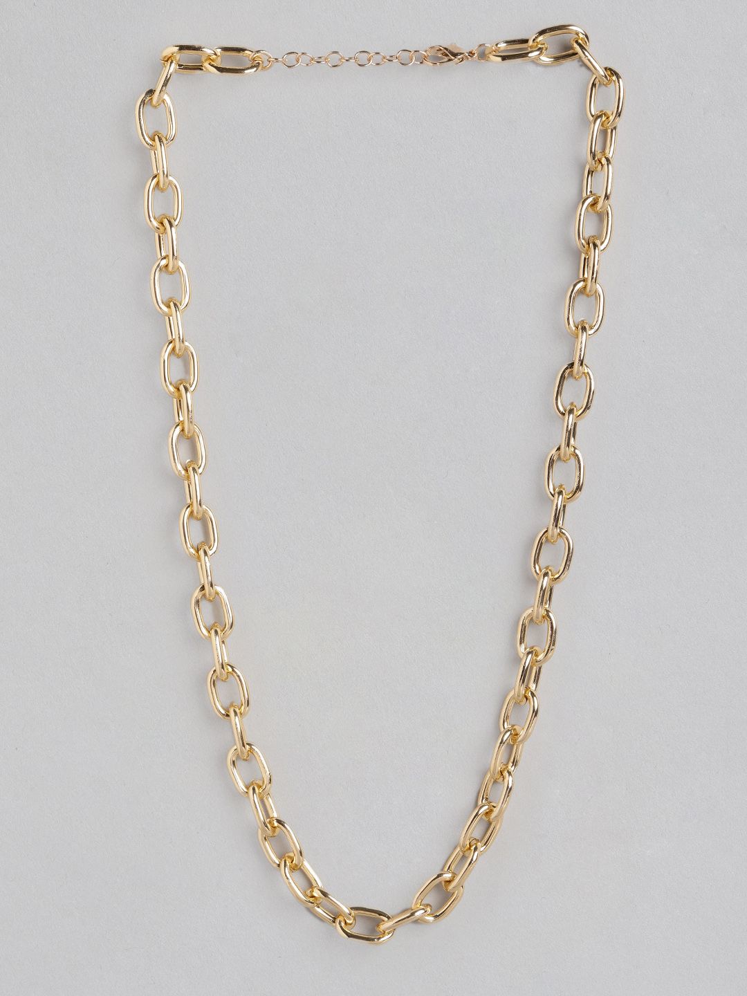 DressBerry Gold-Toned Solid Layered Thick Chain Necklace Price in India